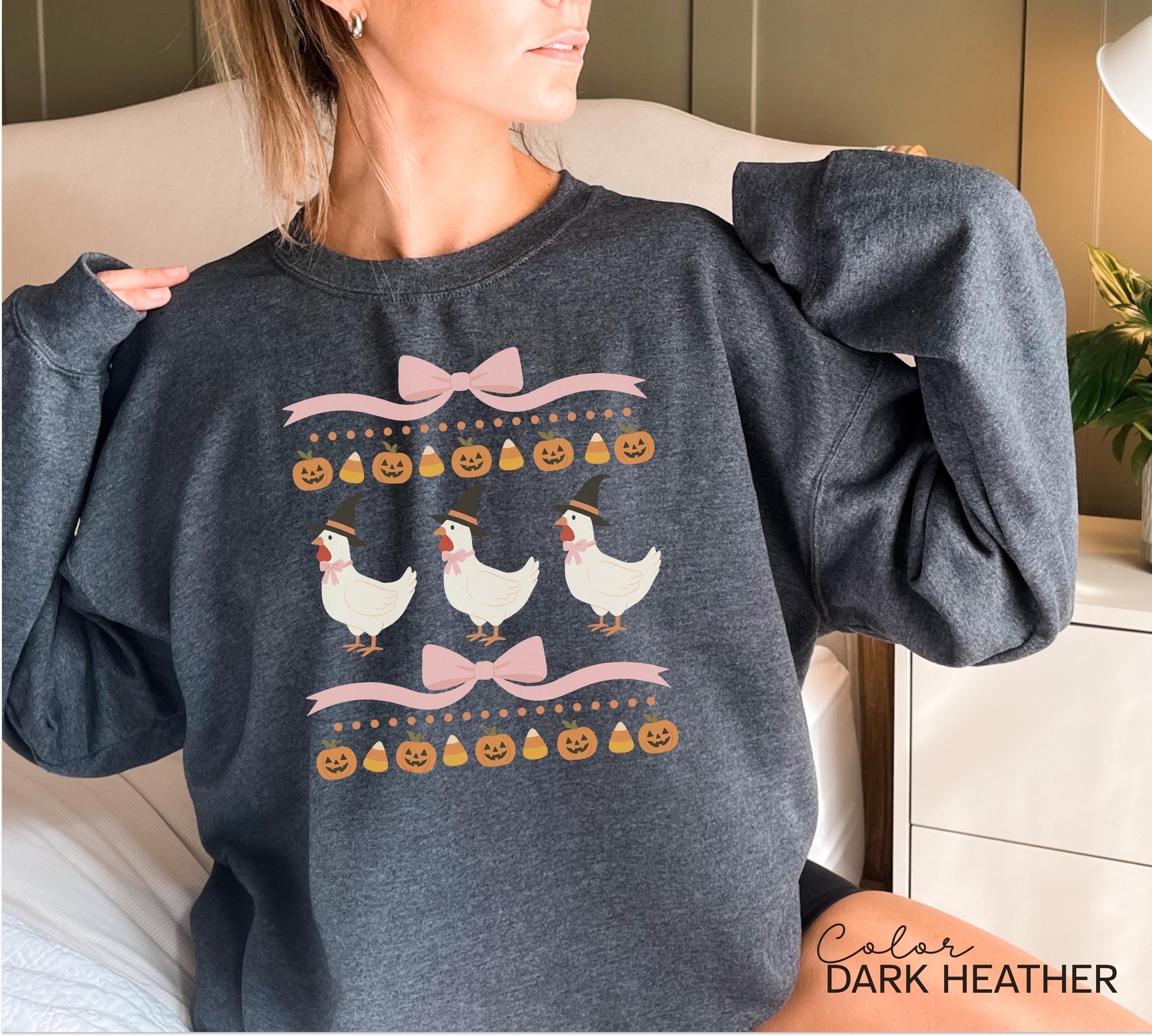 Halloween Chicken Bow Sweatshirt