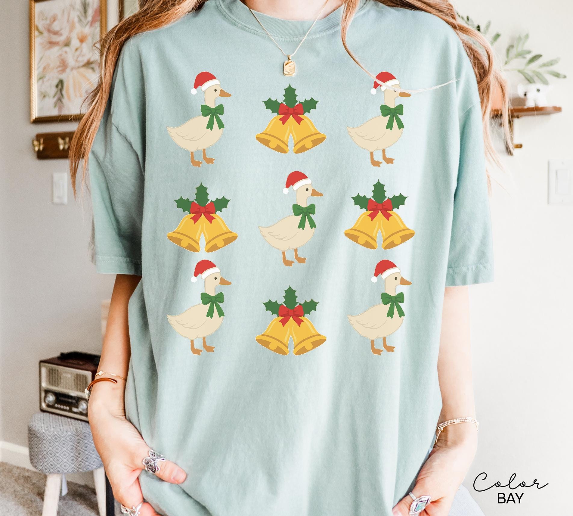 Christmas Comfort Colors Goose Shirt Funny Holiday Tshirt Festive Jolly Goose Tee Merry Christmas Shirt Just A Merry Goose Bells Tee