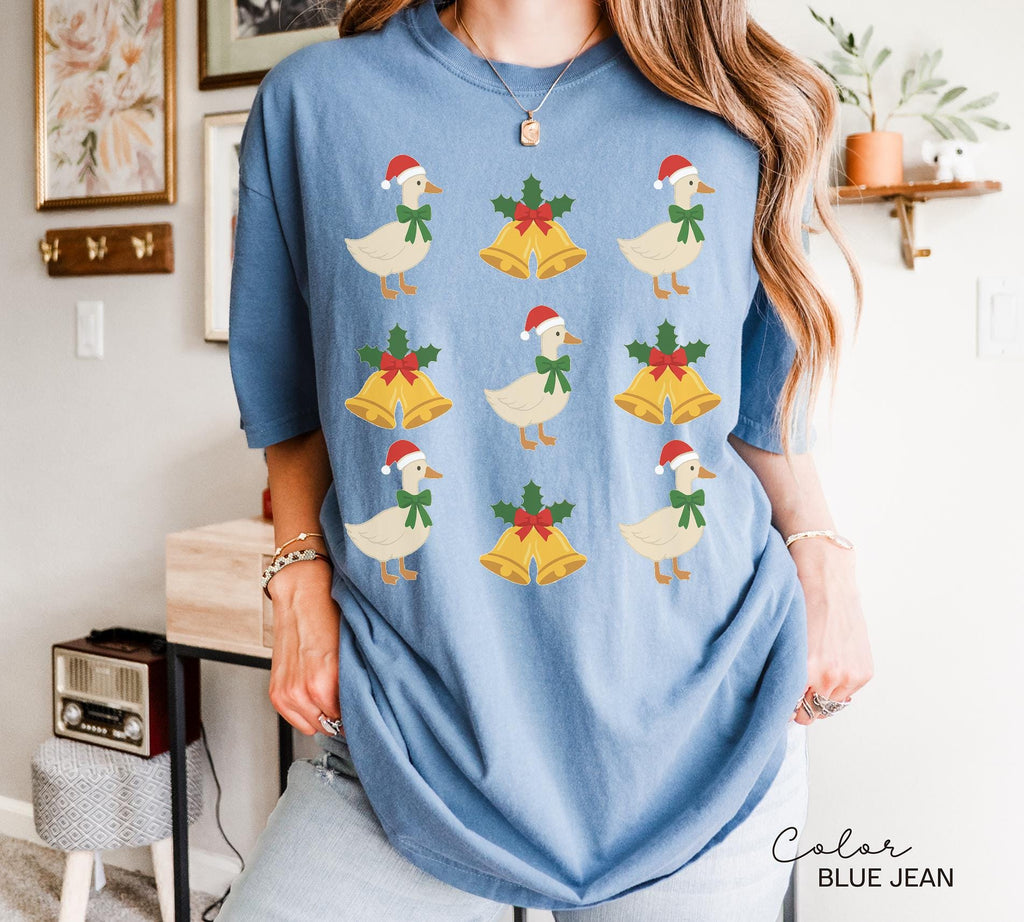 Christmas Comfort Colors Goose Shirt Funny Holiday Tshirt Festive Jolly Goose Tee Merry Christmas Shirt Just A Merry Goose Bells Tee