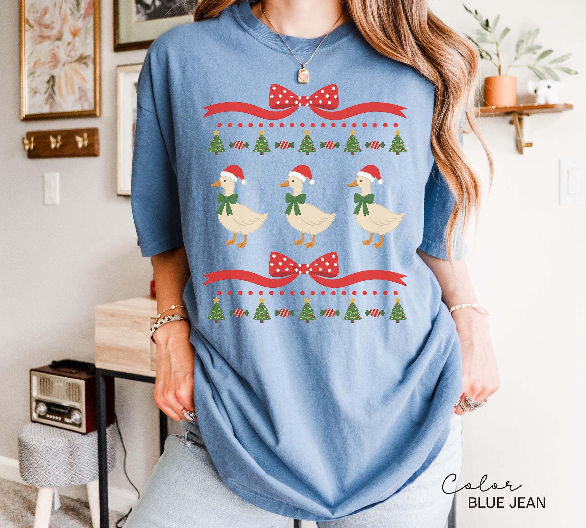 Christmas Comfort Colors Goose Shirt Funny Holiday Tshirt Festive Jolly Goose Tee Merry Christmas Shirt Just A Merry Goose Bells Tee