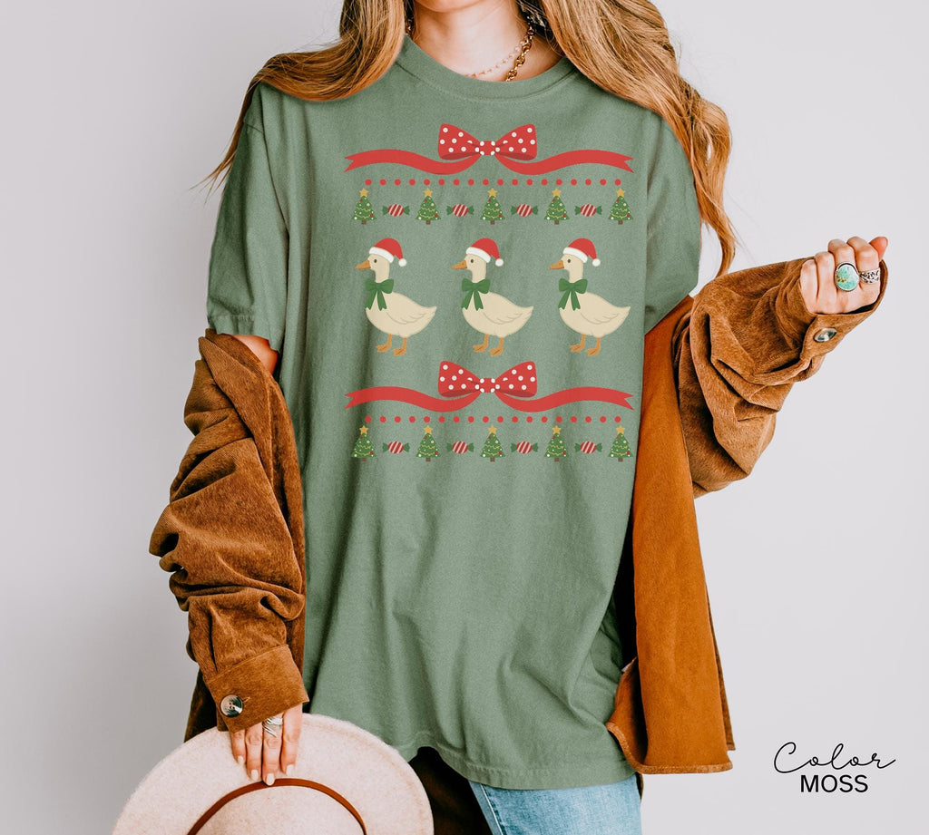 Christmas Comfort Colors Goose Shirt Funny Holiday Tshirt Festive Jolly Goose Tee Merry Christmas Shirt Just A Merry Goose Bells Tee