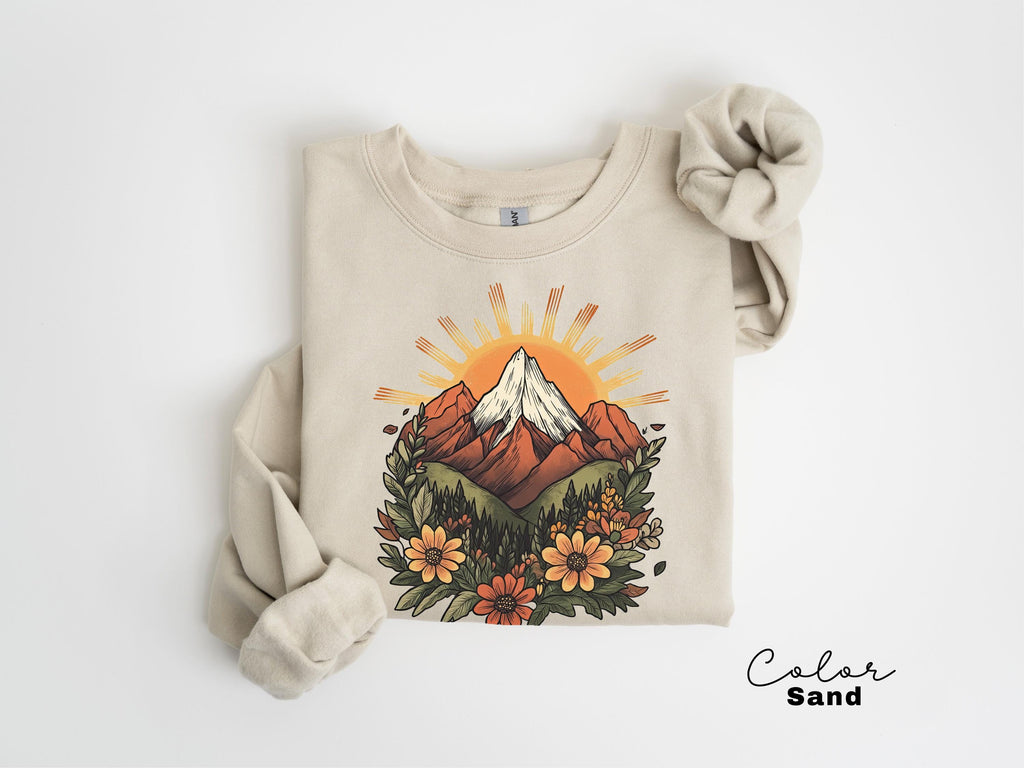 Mountain Nature Sweatshirt, Nature Crewneck, Positive Quote Sweatshirt, Mountain Nature Hiking, Outdoor Lover, National Parks,boho nature