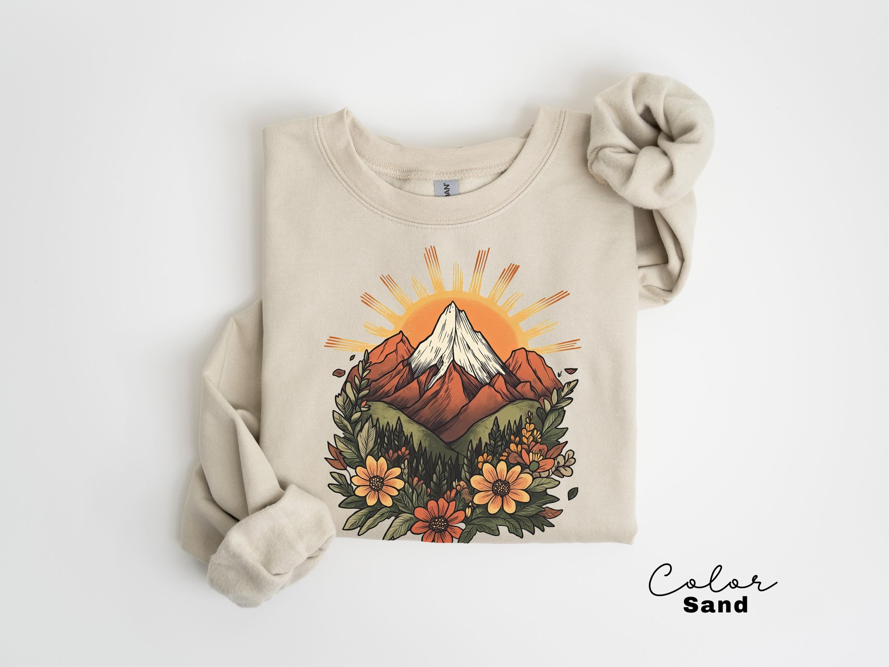 Mountain Nature Sweatshirt, Nature Crewneck, Positive Quote Sweatshirt, Mountain Nature Hiking, Outdoor Lover, National Parks,boho nature