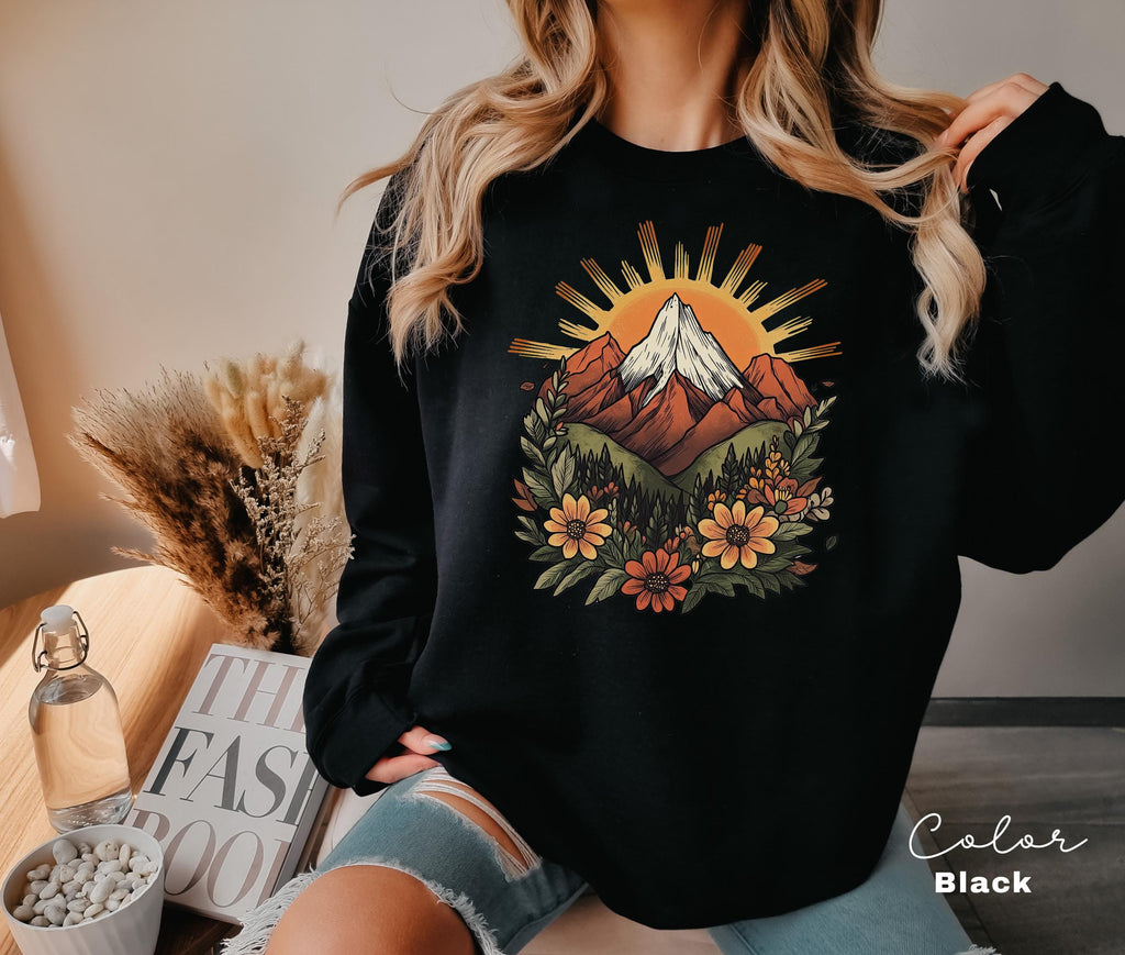 Mountain Nature Sweatshirt, Nature Crewneck, Positive Quote Sweatshirt, Mountain Nature Hiking, Outdoor Lover, National Parks,boho nature