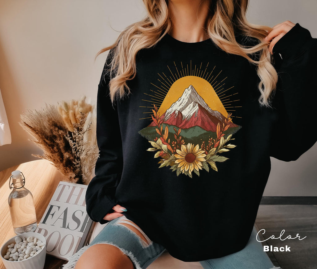 Mountain Nature Sweatshirt, Nature Crewneck, Positive Quote Sweatshirt, Mountain Nature Hiking, Outdoor Lover, National Parks,boho nature