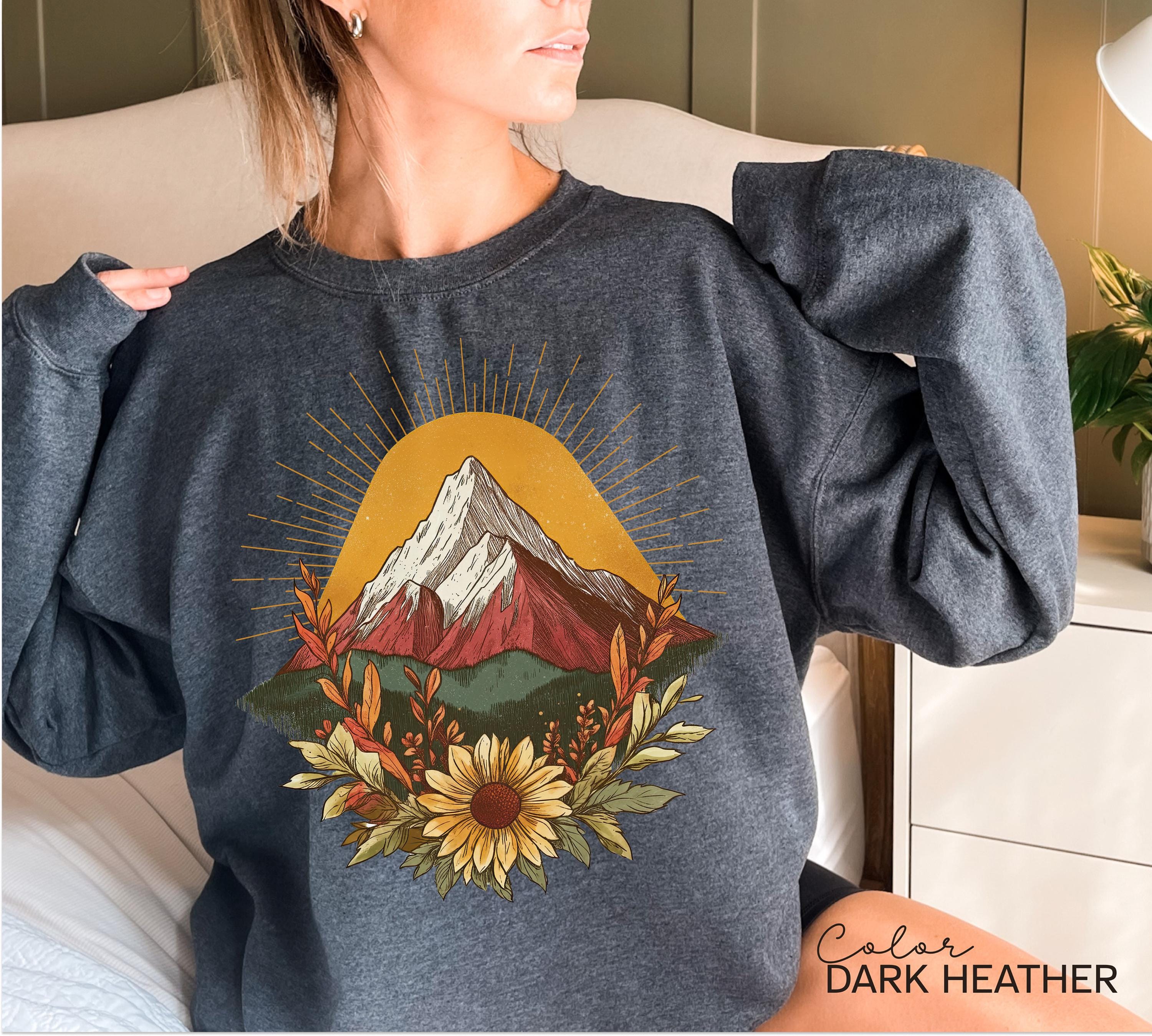 Mountain Nature Sweatshirt, Nature Crewneck, Positive Quote Sweatshirt, Mountain Nature Hiking, Outdoor Lover, National Parks,boho nature