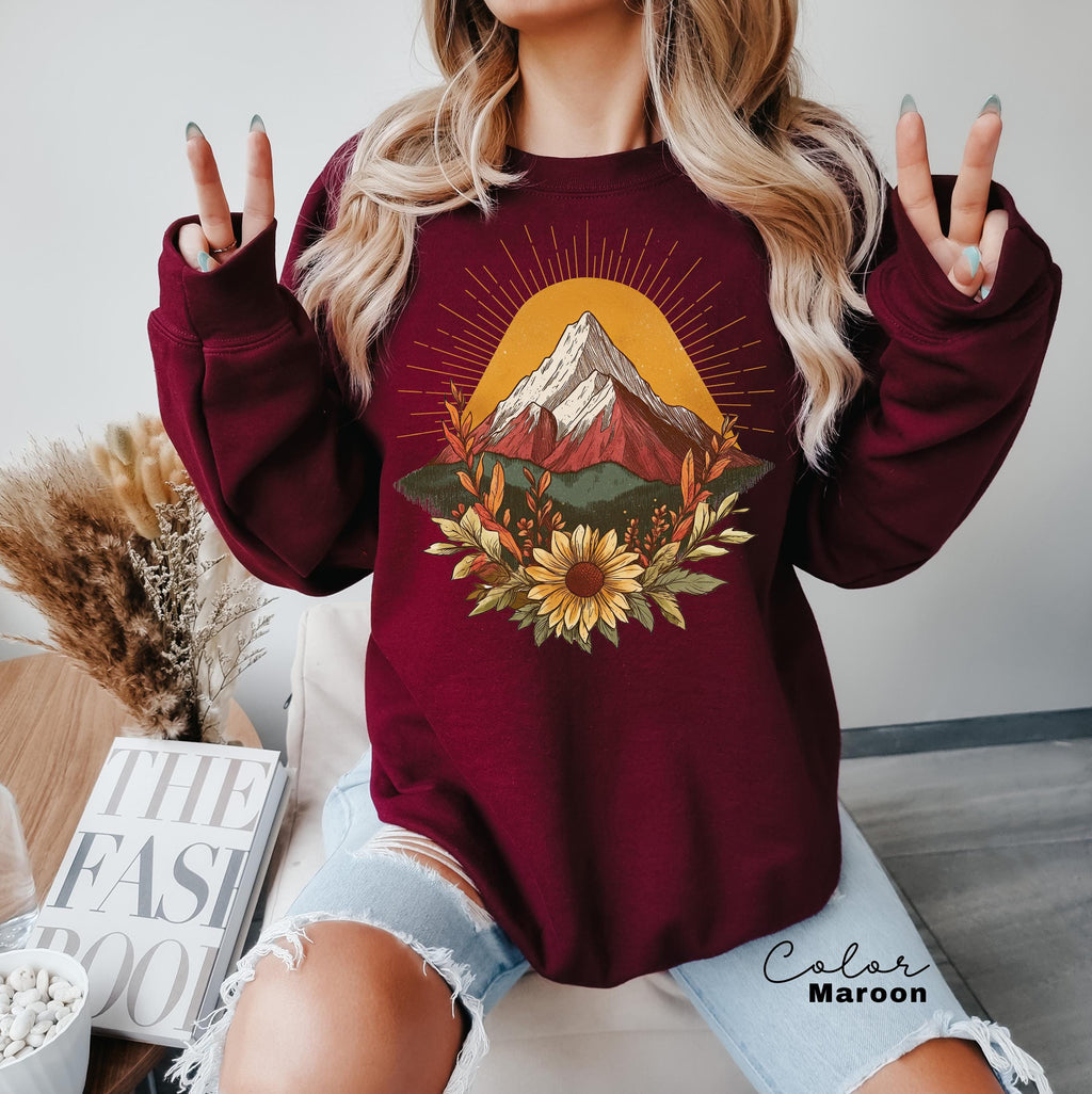 Mountain Nature Sweatshirt, Nature Crewneck, Positive Quote Sweatshirt, Mountain Nature Hiking, Outdoor Lover, National Parks,boho nature