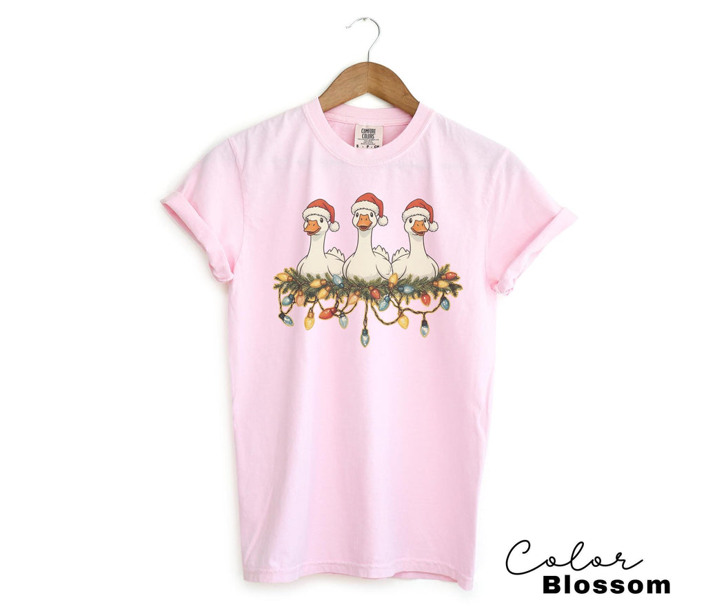 Christmas Goose Comfort Colors Shirt, Retro Goose Holiday Shirt, Cute Christmas Goose Tee