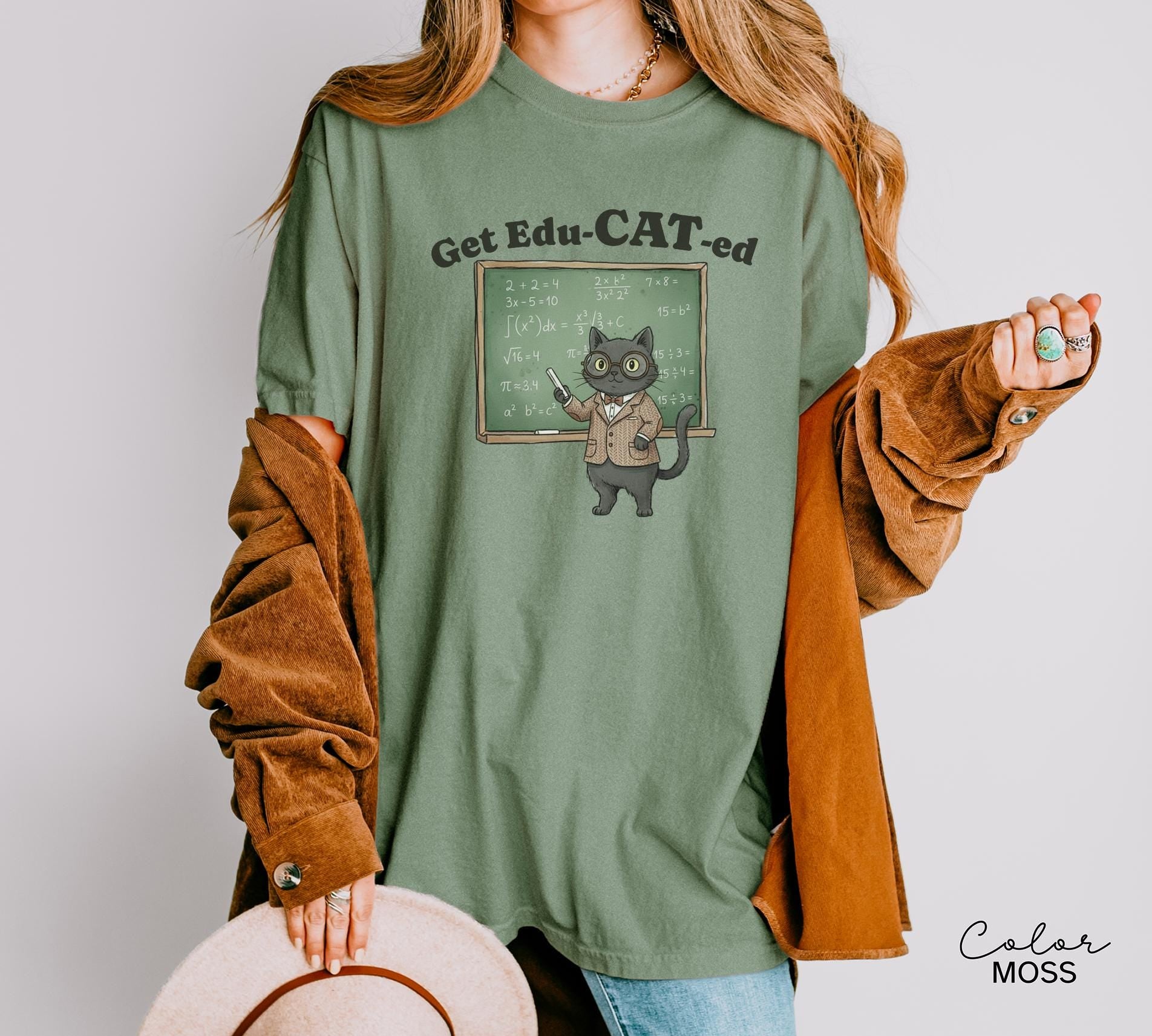 Funny Cat Teacher Shirt, Get Educated Comfort Colors Kitten Shirt