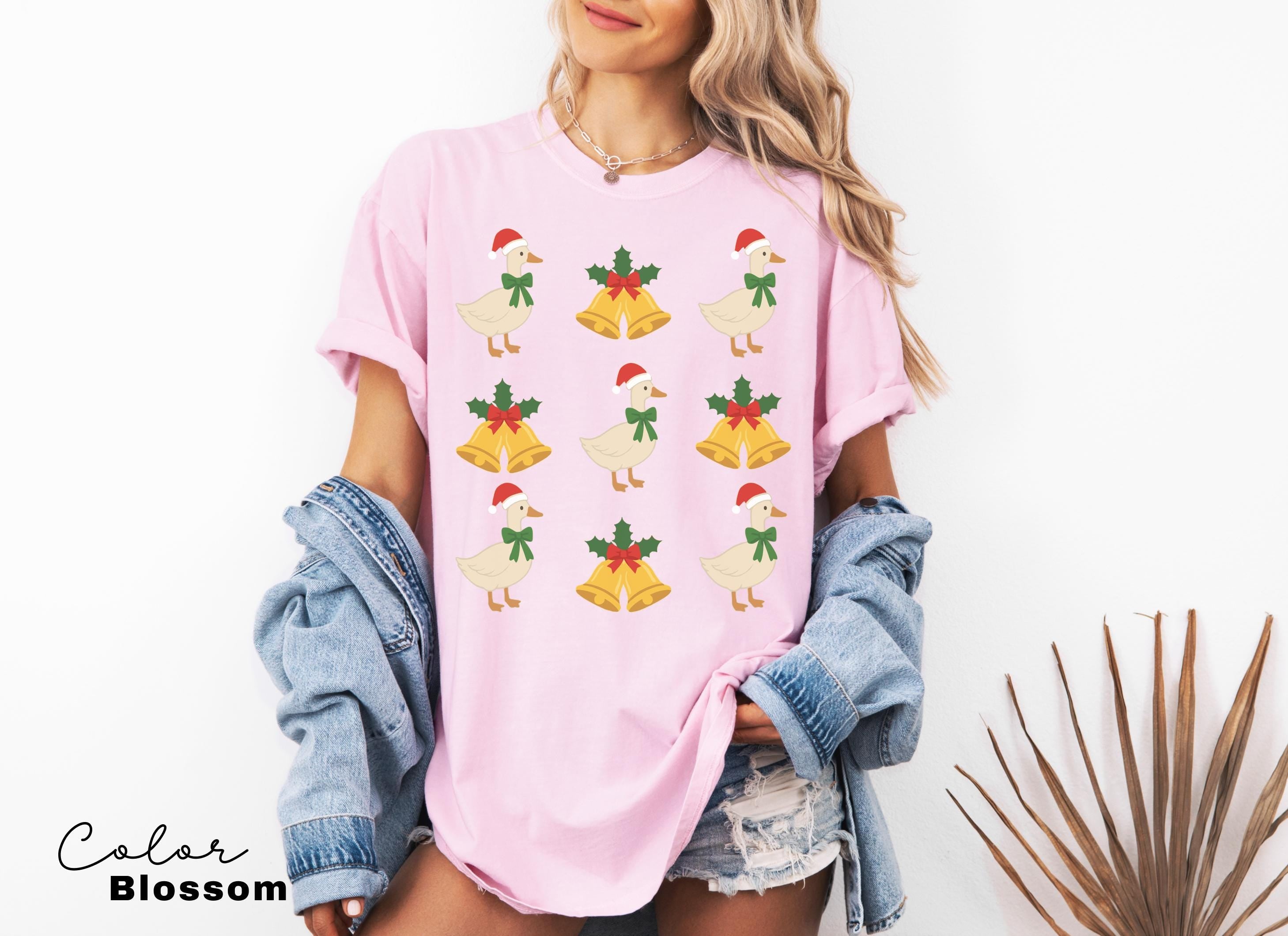 Christmas Comfort Colors Goose Shirt Funny Holiday Tshirt Festive Jolly Goose Tee Merry Christmas Shirt Just A Merry Goose Bells Tee