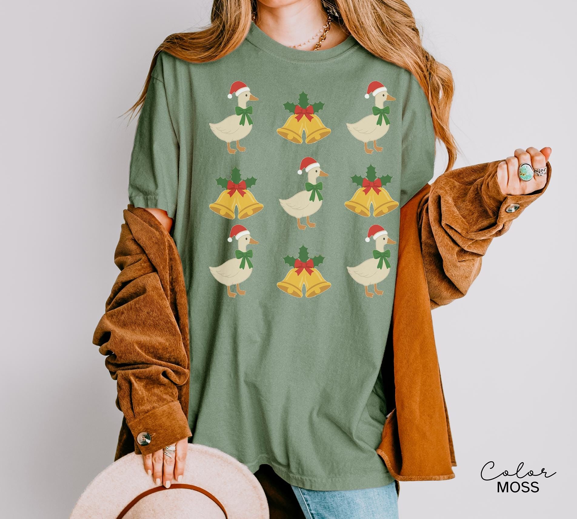 Christmas Comfort Colors Goose Shirt Funny Holiday Tshirt Festive Jolly Goose Tee Merry Christmas Shirt Just A Merry Goose Bells Tee