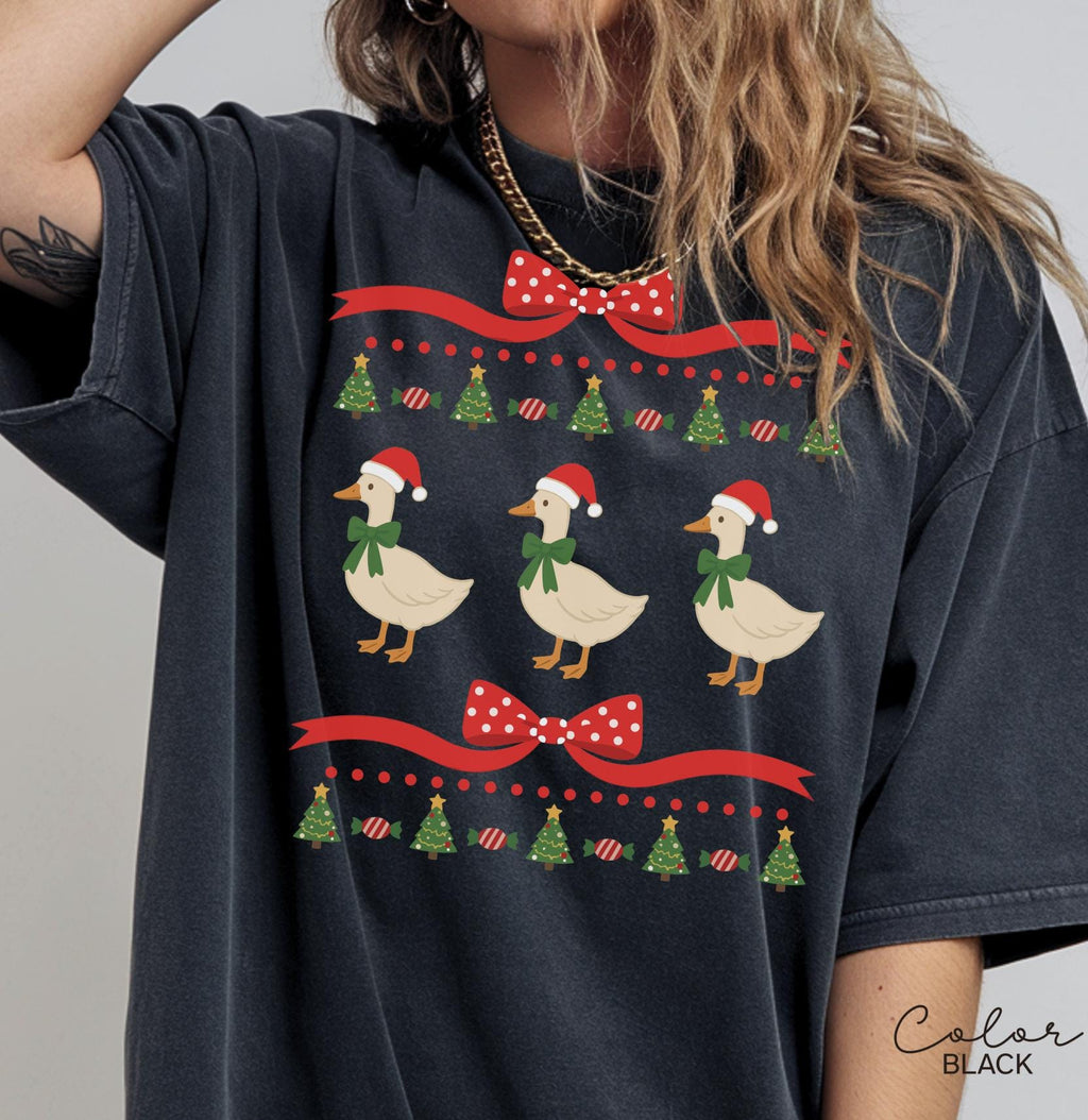 Christmas Comfort Colors Goose Shirt Funny Holiday Tshirt Festive Jolly Goose Tee Merry Christmas Shirt Just A Merry Goose Bells Tee