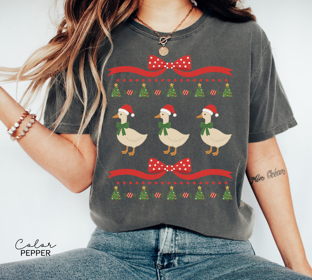 Christmas Comfort Colors Goose Shirt Funny Holiday Tshirt Festive Jolly Goose Tee Merry Christmas Shirt Just A Merry Goose Bells Tee