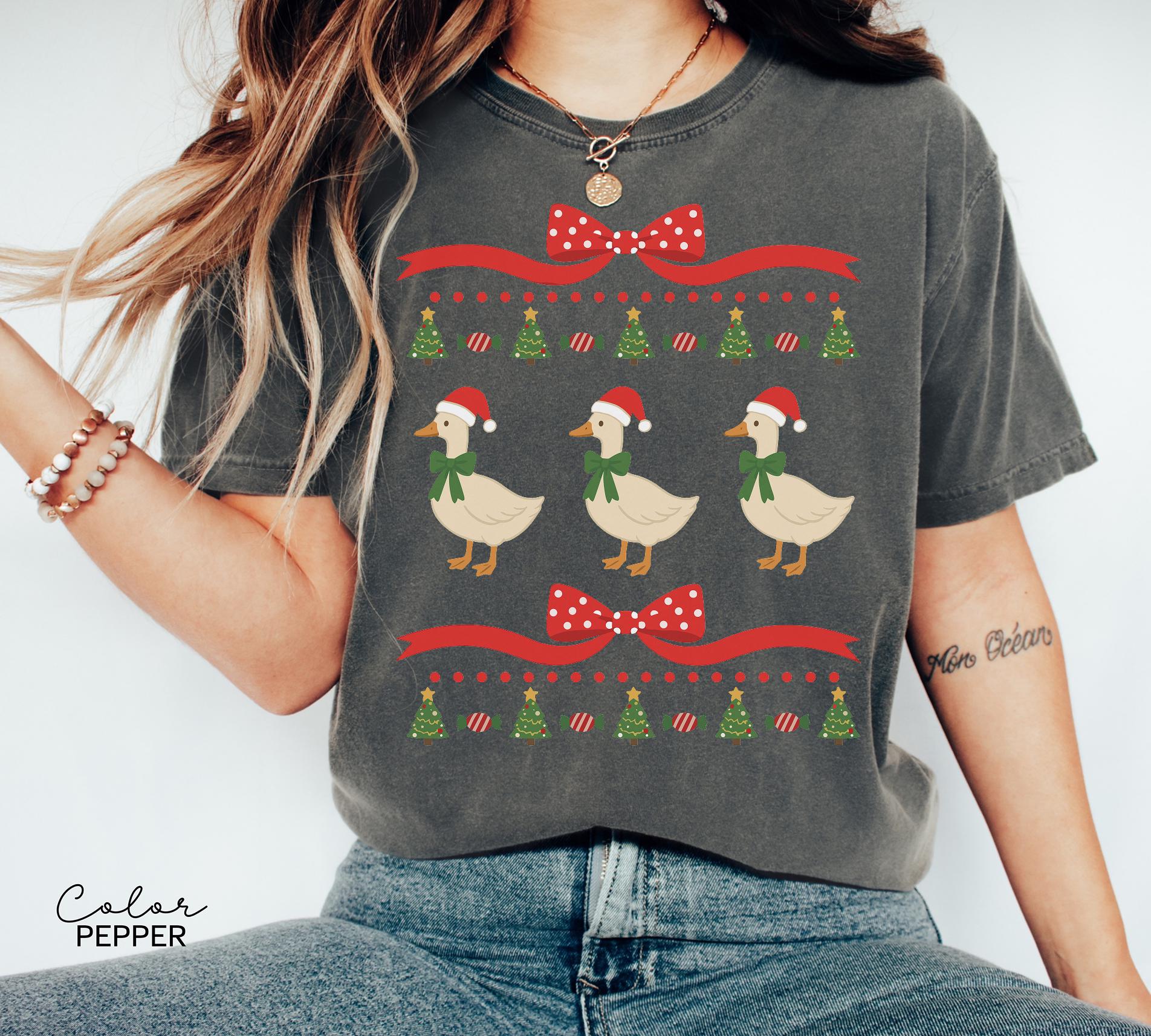 Christmas Comfort Colors Goose Shirt Funny Holiday Tshirt Festive Jolly Goose Tee Merry Christmas Shirt Just A Merry Goose Bells Tee
