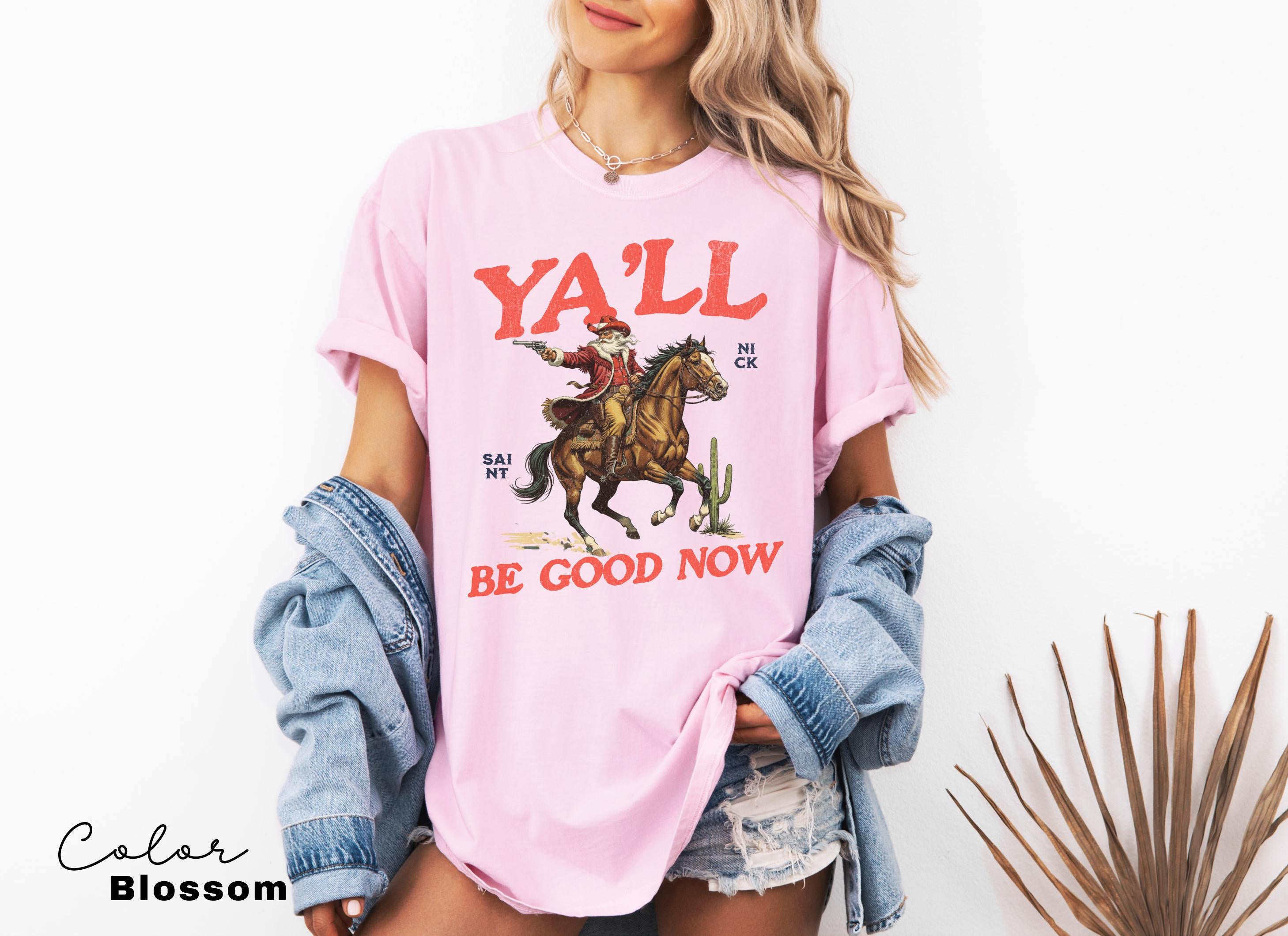 Funny Santa Christmas Shirt, Cowboy Santa, Make My List Punk, Retro Western Santa, Christmas Sarcastic Shirt,