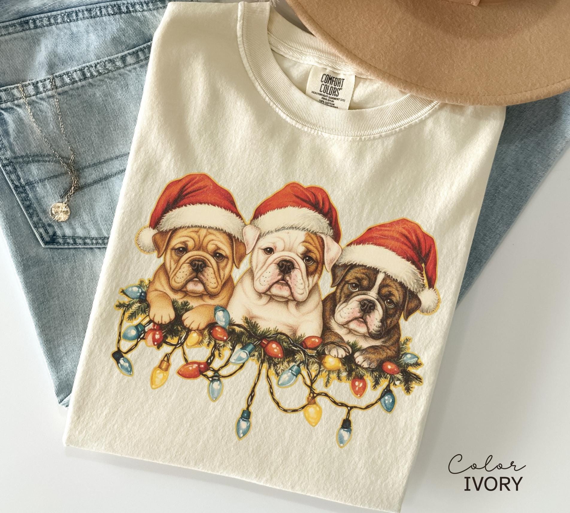 Retro Christmas Dog Shirt, Dog Owner Christmas Gift, Bulldog Xmas T-Shirt, Dog Christmas Shirt, Christmas Shirt, Holiday Shirt, Dog Gift