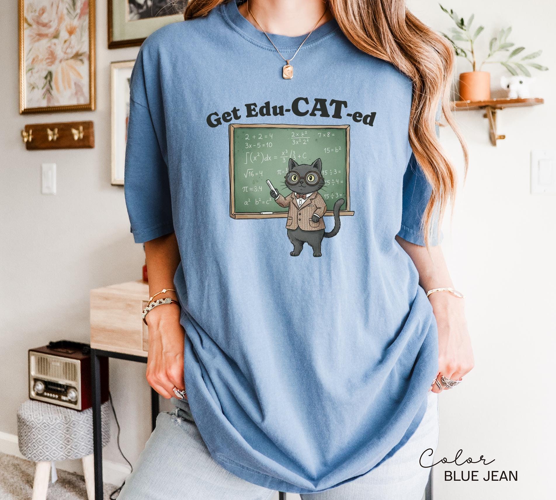 Funny Cat Teacher Shirt, Get Educated Comfort Colors Kitten Shirt