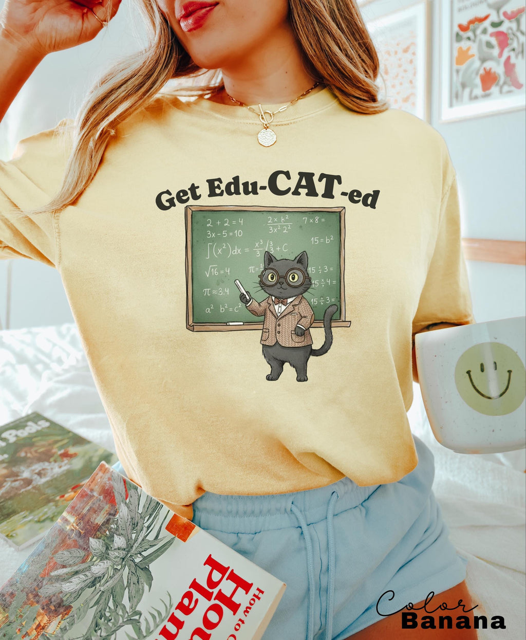 Funny Cat Teacher Shirt, Get Educated Comfort Colors Kitten Shirt