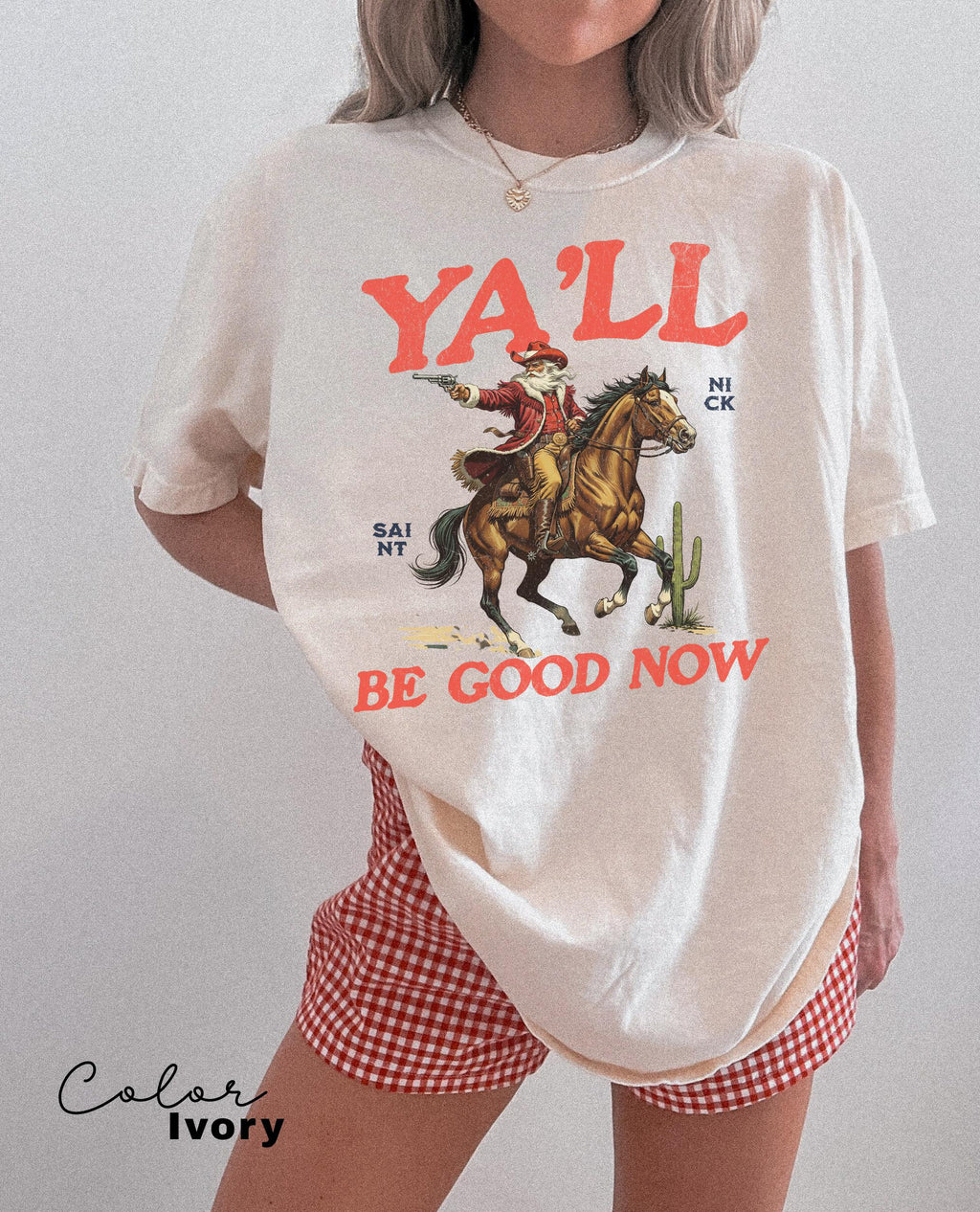 Funny Santa Christmas Shirt, Cowboy Santa, Make My List Punk, Retro Western Santa, Christmas Sarcastic Shirt,
