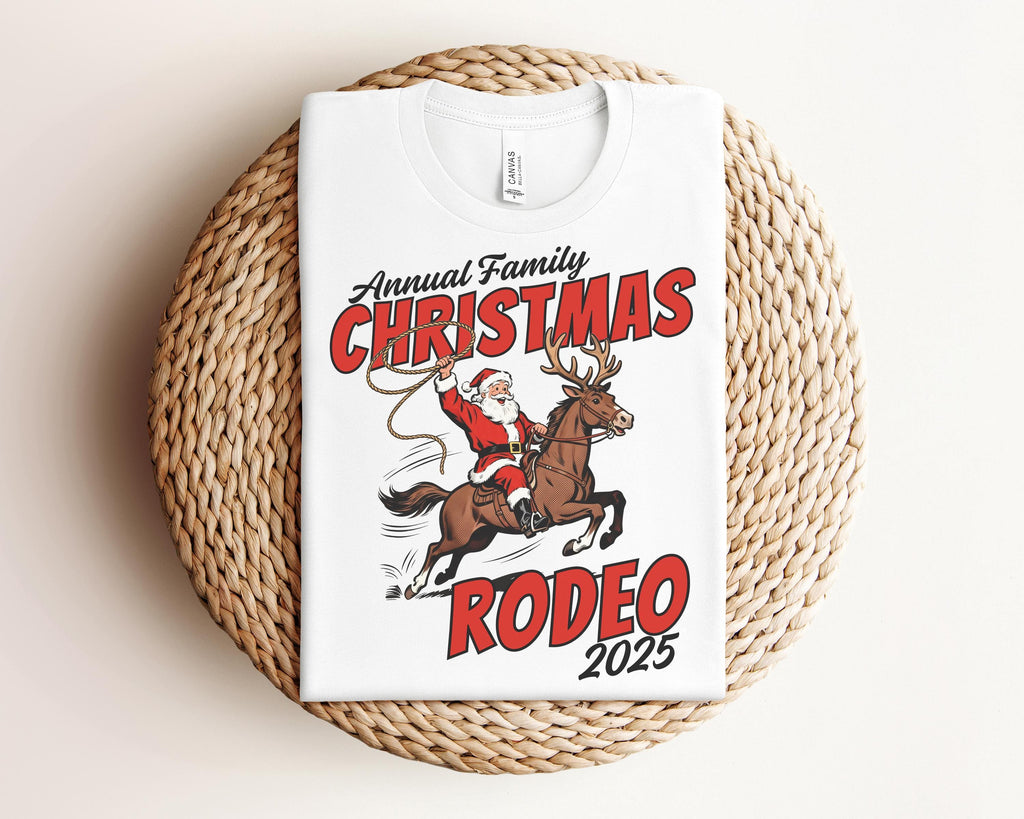 2025 Retro Western Christmas Family Rodeo Shirt, Matching Family Christmas, Family Christmas Tops, Festive Holiday Shirt, Christmas Party,