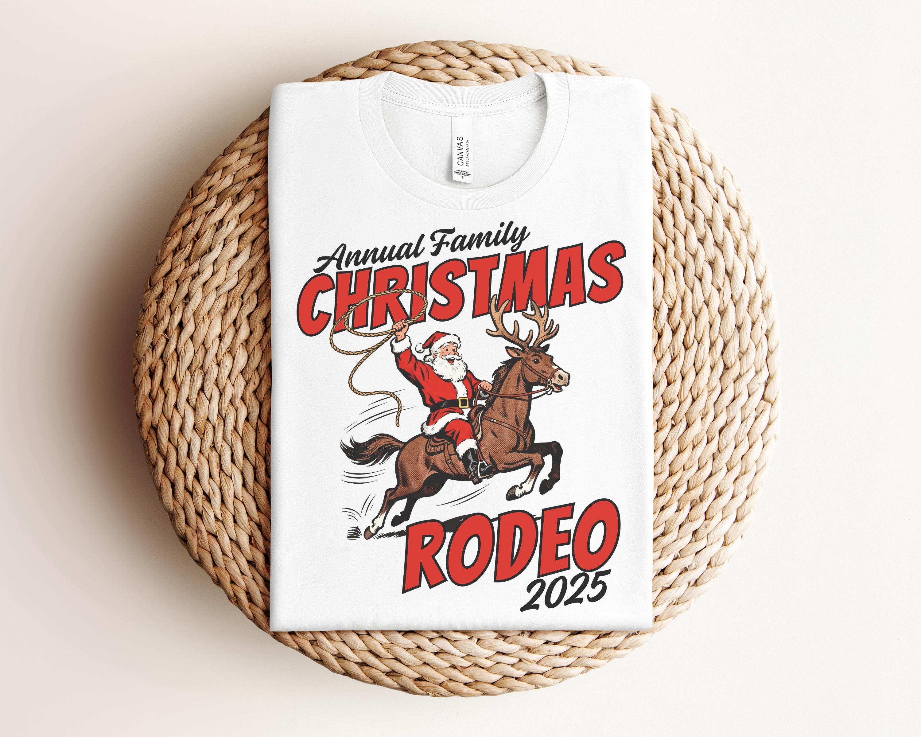 2025 Retro Western Christmas Family Rodeo Shirt, Matching Family Christmas, Family Christmas Tops, Festive Holiday Shirt, Christmas Party,