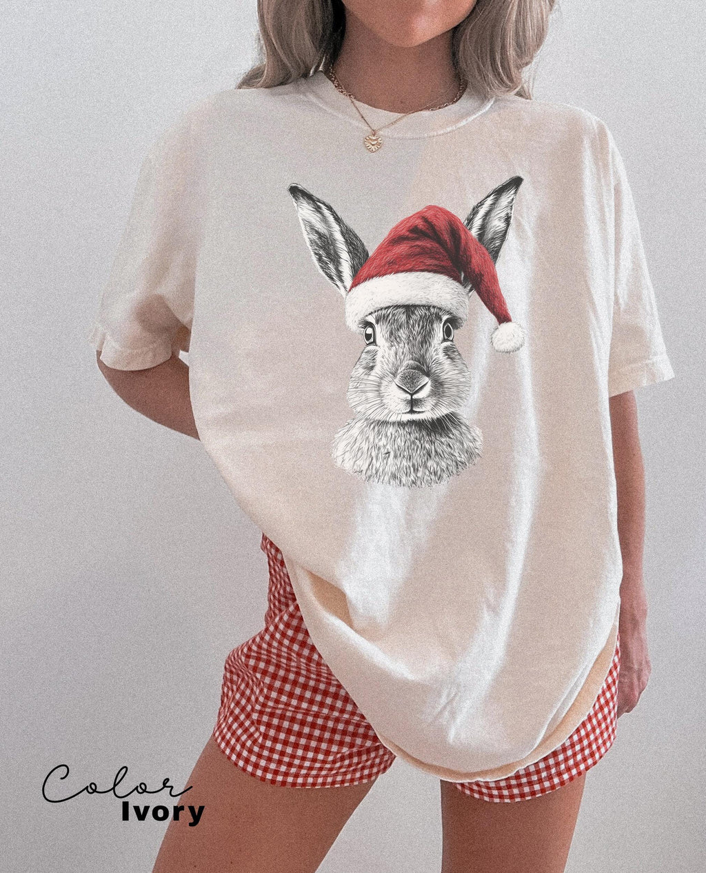 Retro 90's Animal Christmas Shirt, Rabbit Hare Shirt, Retro Nature Camping Shirt, Winter Nature Tee, Cottagecore, Woodland Animal