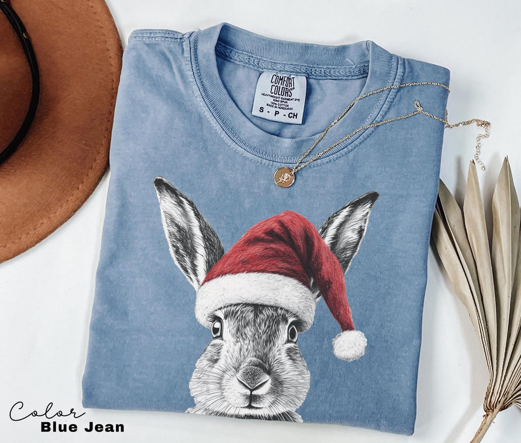 Retro 90's Animal Christmas Shirt, Rabbit Hare Shirt, Retro Nature Camping Shirt, Winter Nature Tee, Cottagecore, Woodland Animal