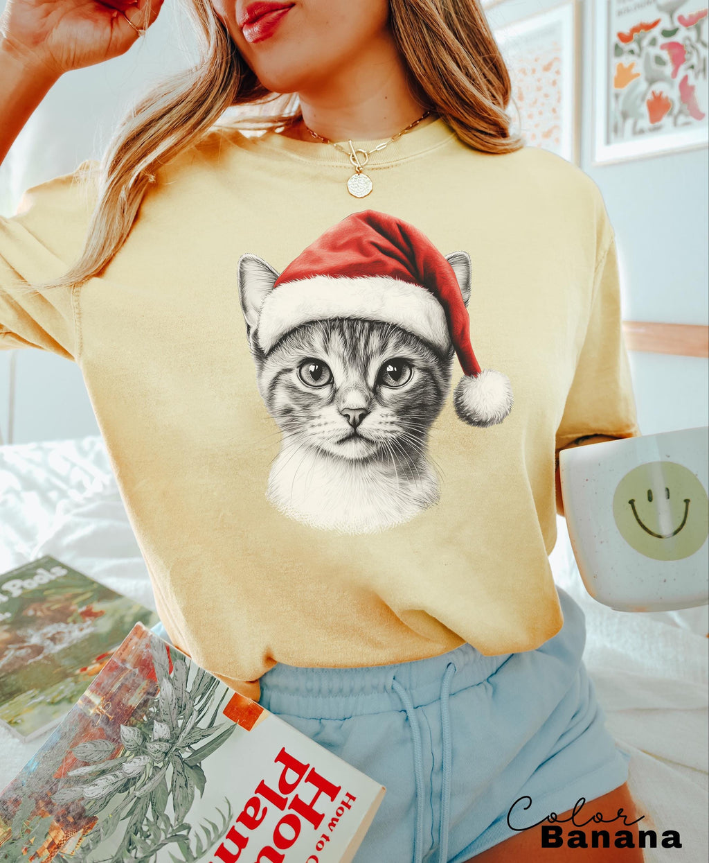 Retro 90's Cat Christmas Shirt, Kitten Christmas Shirt, Retro Christmas Cat Shirt, Winter Tee, Cottagecore, Cat Lover Gift