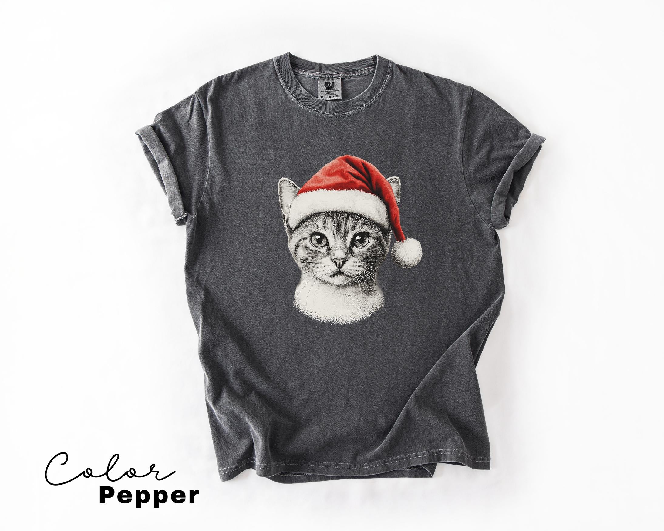 Retro 90's Cat Christmas Shirt, Kitten Christmas Shirt, Retro Christmas Cat Shirt, Winter Tee, Cottagecore, Cat Lover Gift