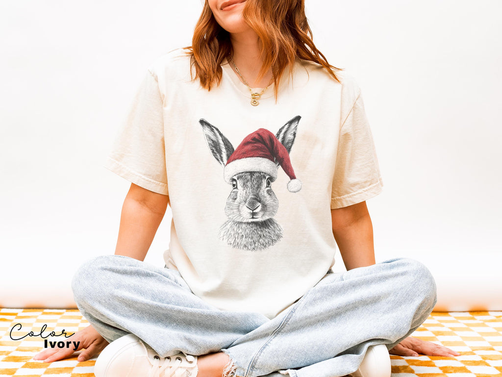Retro 90's Animal Christmas Shirt, Rabbit Hare Shirt, Retro Nature Camping Shirt, Winter Nature Tee, Cottagecore, Woodland Animal