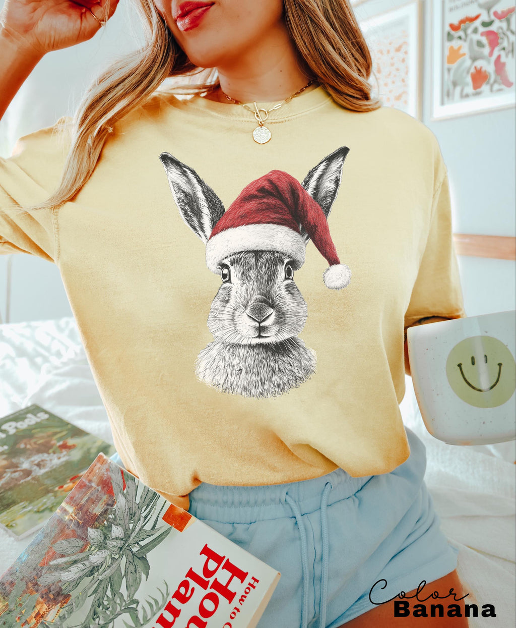 Retro 90's Animal Christmas Shirt, Rabbit Hare Shirt, Retro Nature Camping Shirt, Winter Nature Tee, Cottagecore, Woodland Animal