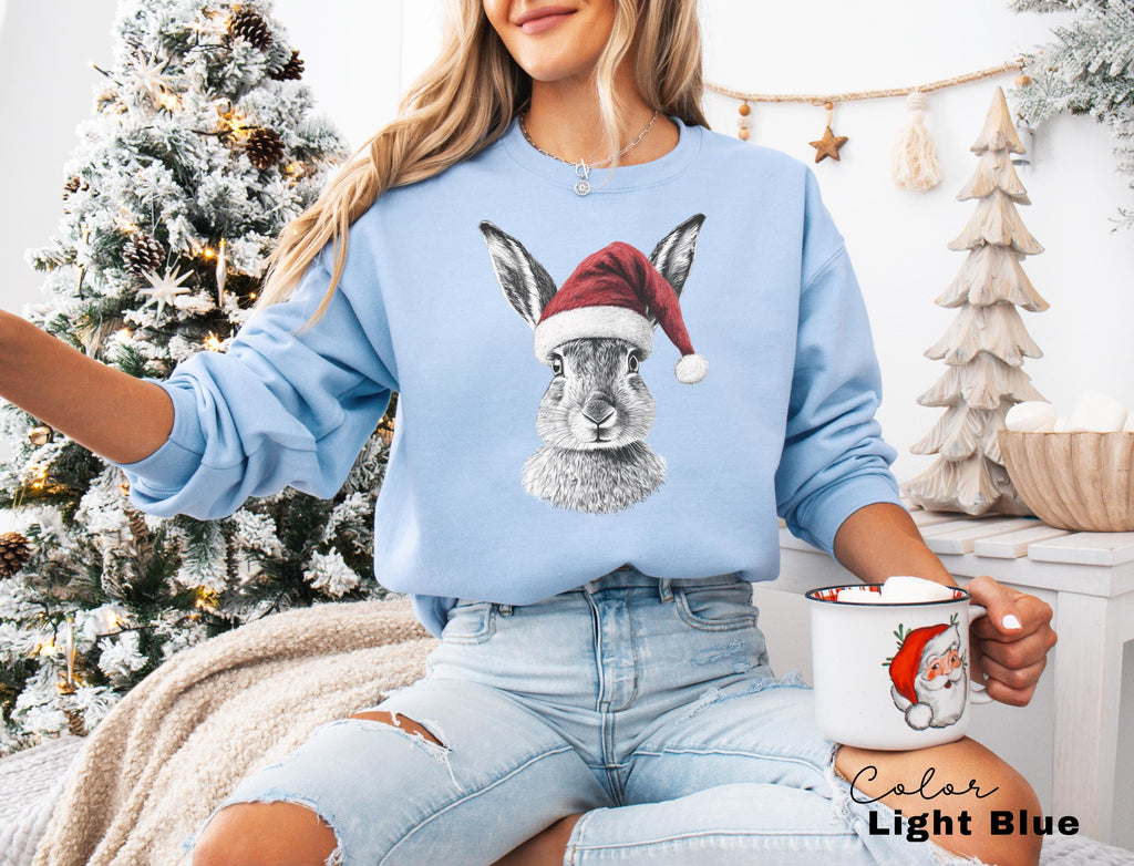 Retro 90's Animal Christmas Sweatshirt, Rabbit Hare Sweatshirt, Retro Nature Camping Crewne, Winter Nature Tee, Cottagecore, Woodland Animal