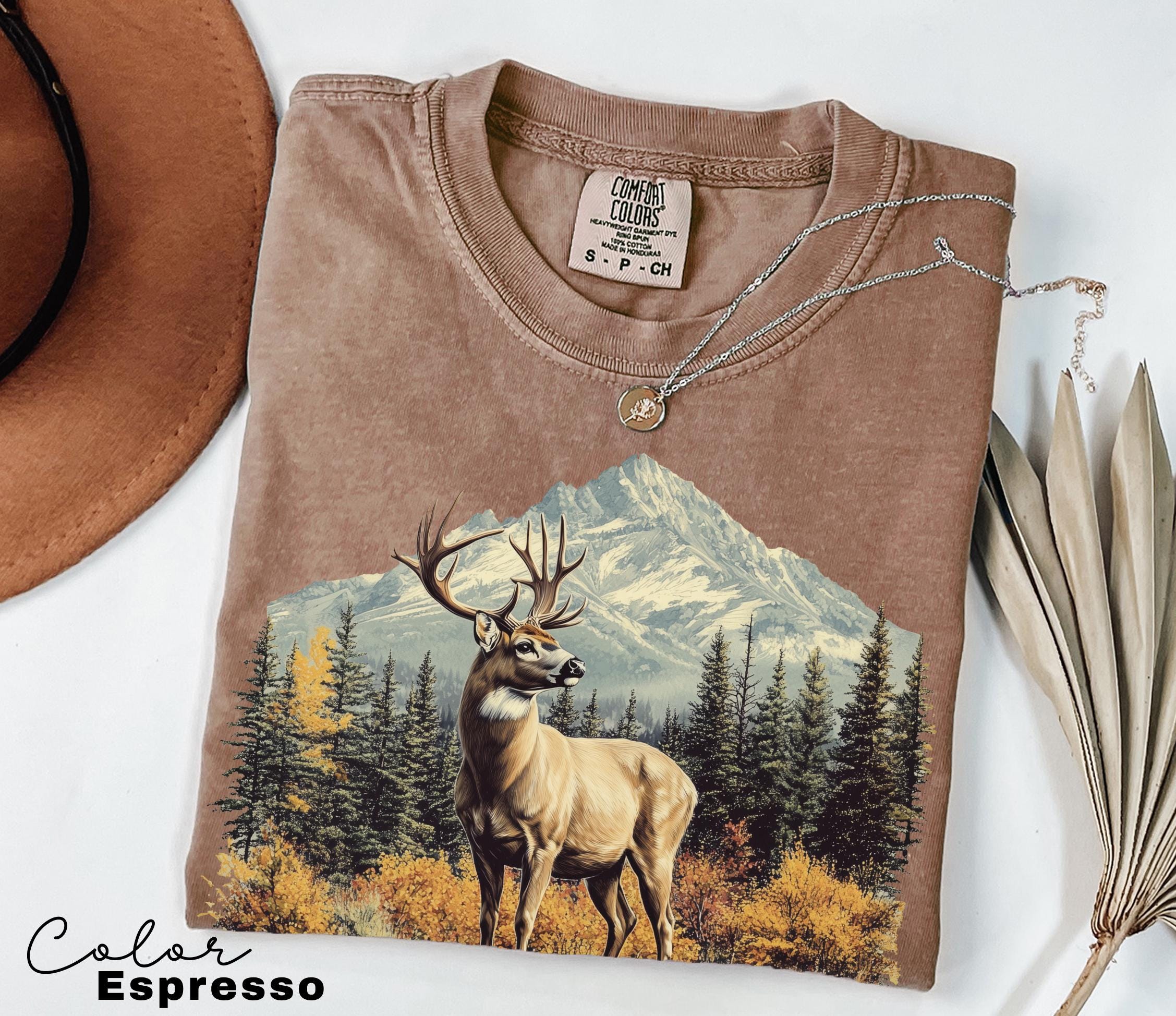 Retro Deer Sweatshirt, Vintage Fall Hunter Scene Shirt, 90s Forest Nature Outfit Crewneck, Americana Nostalgia Deer Crewneck, Nature Camping