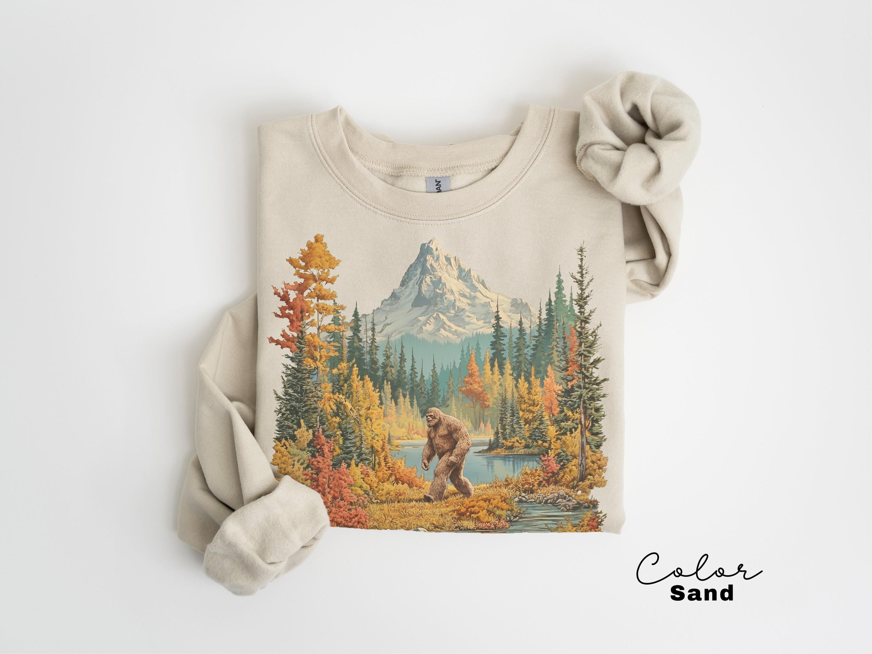Big Foot Retro Nature Sweatshirt, Big Foot Shirt, 90s Nature Outfit Crewneck, Americana Nostalgia