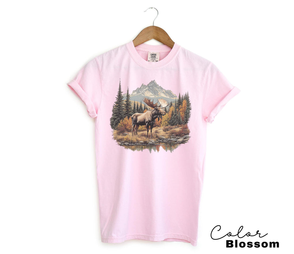Moose Sweatshirt, Retro Nature Crewneck, 90s Forest Camping Shirt