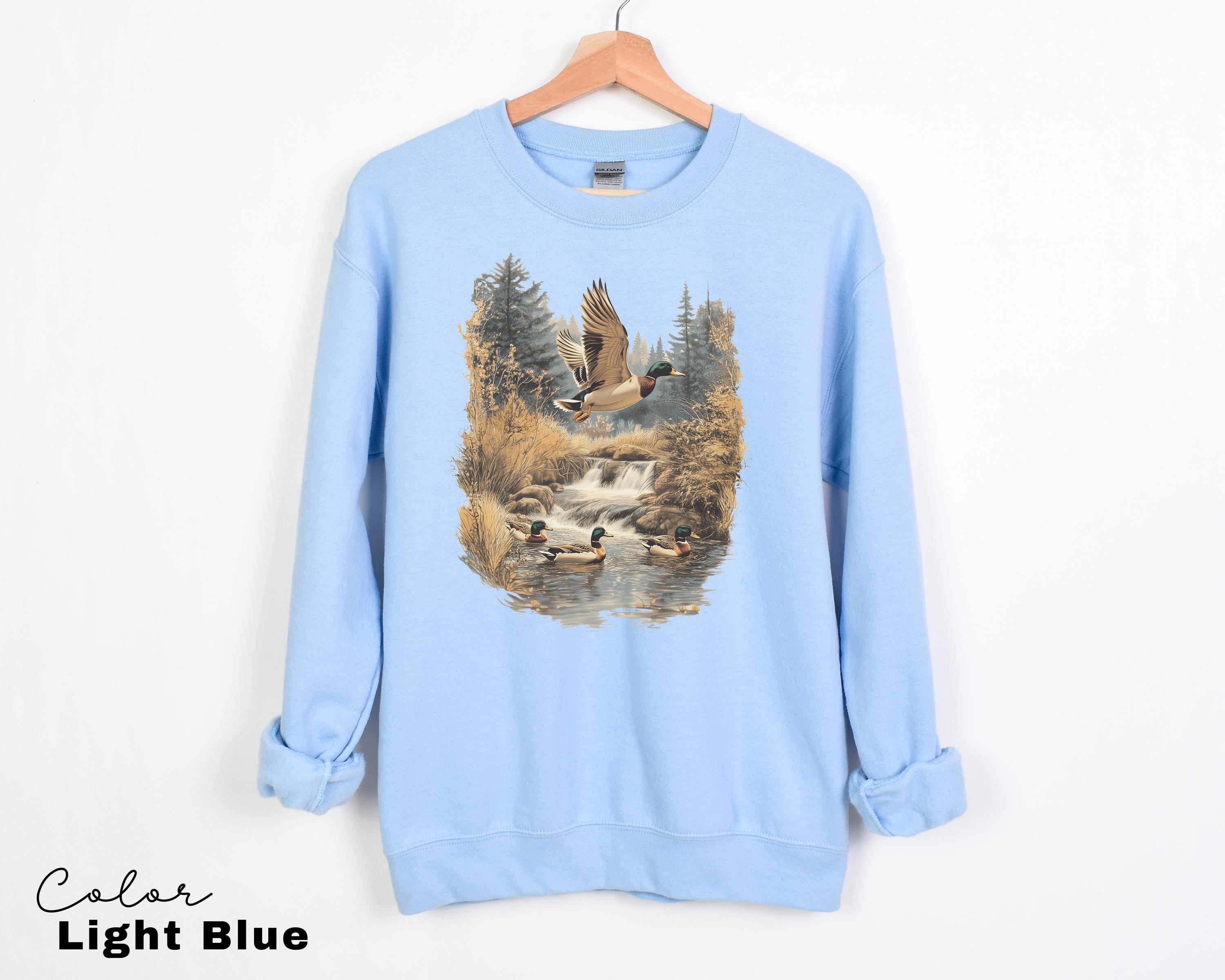 Retro Duck Nature Sweatshirt , 90s Vintage Wildlife Mallard Duck Pullover, Cabincore Unisex Crewneck, Hiking Nature Lover