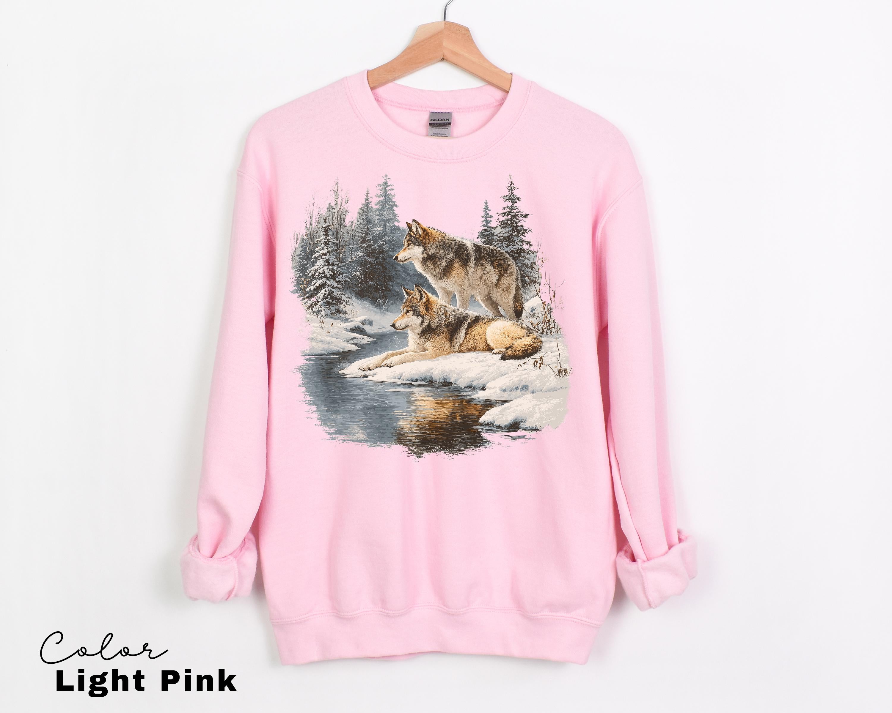 Retro Wolf 90s Sweatshirt, Vintage Nature Wildlife Forest Crewneck