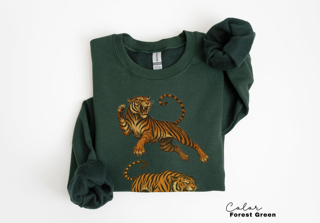 Retro Tiger T-Shirt Sweatshirt, 90s Vintage Tiger Lover Gift Tee