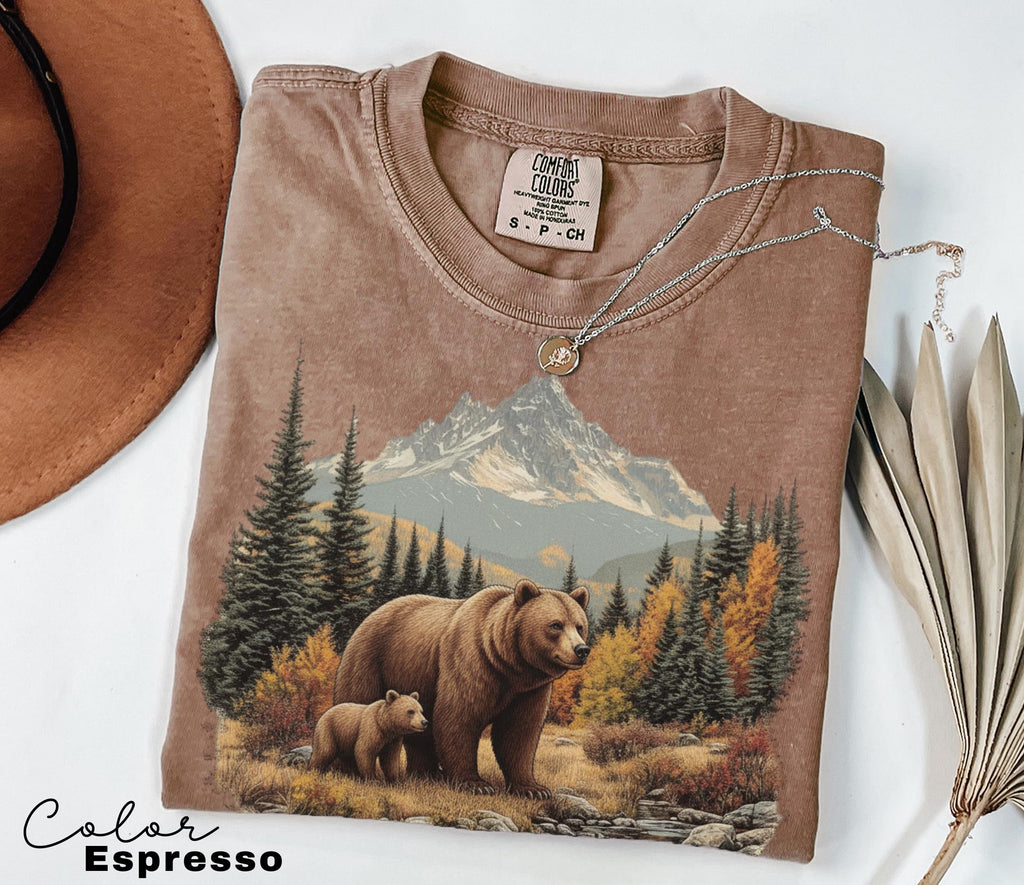 Retro Bear Sweatshirt, Vintage Fall Hunter Scene Crewneck