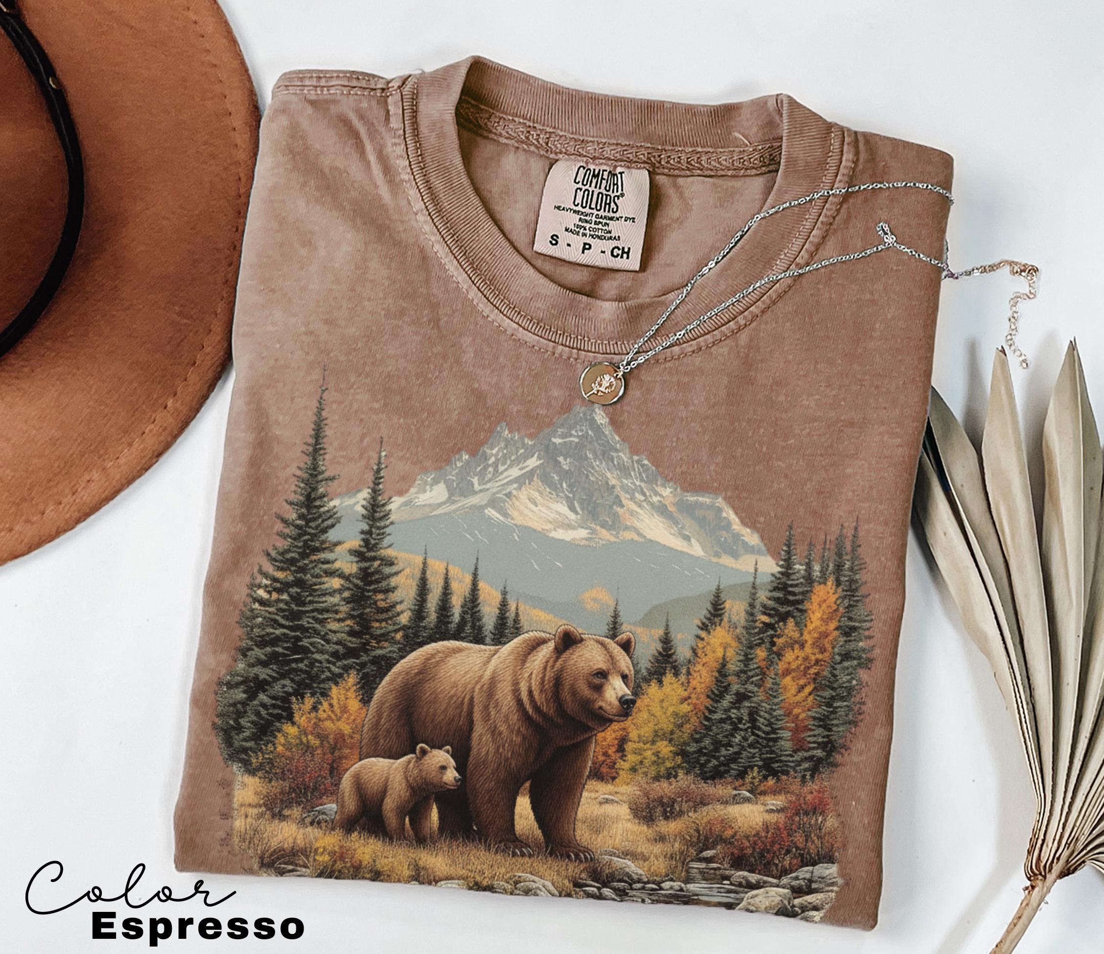 Retro Bear Sweatshirt, Vintage Fall Hunter Scene Crewneck