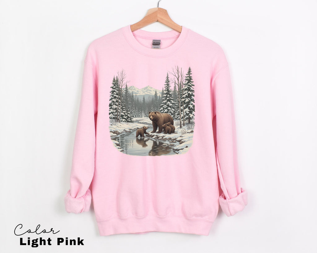 Retro Bear Sweatshirt, Vintage Fall Hunter Scene Shirt, 90s Forest Nature Outfit Crewneck, Americana Nostalgia Grizzly Bear, Nature Camping