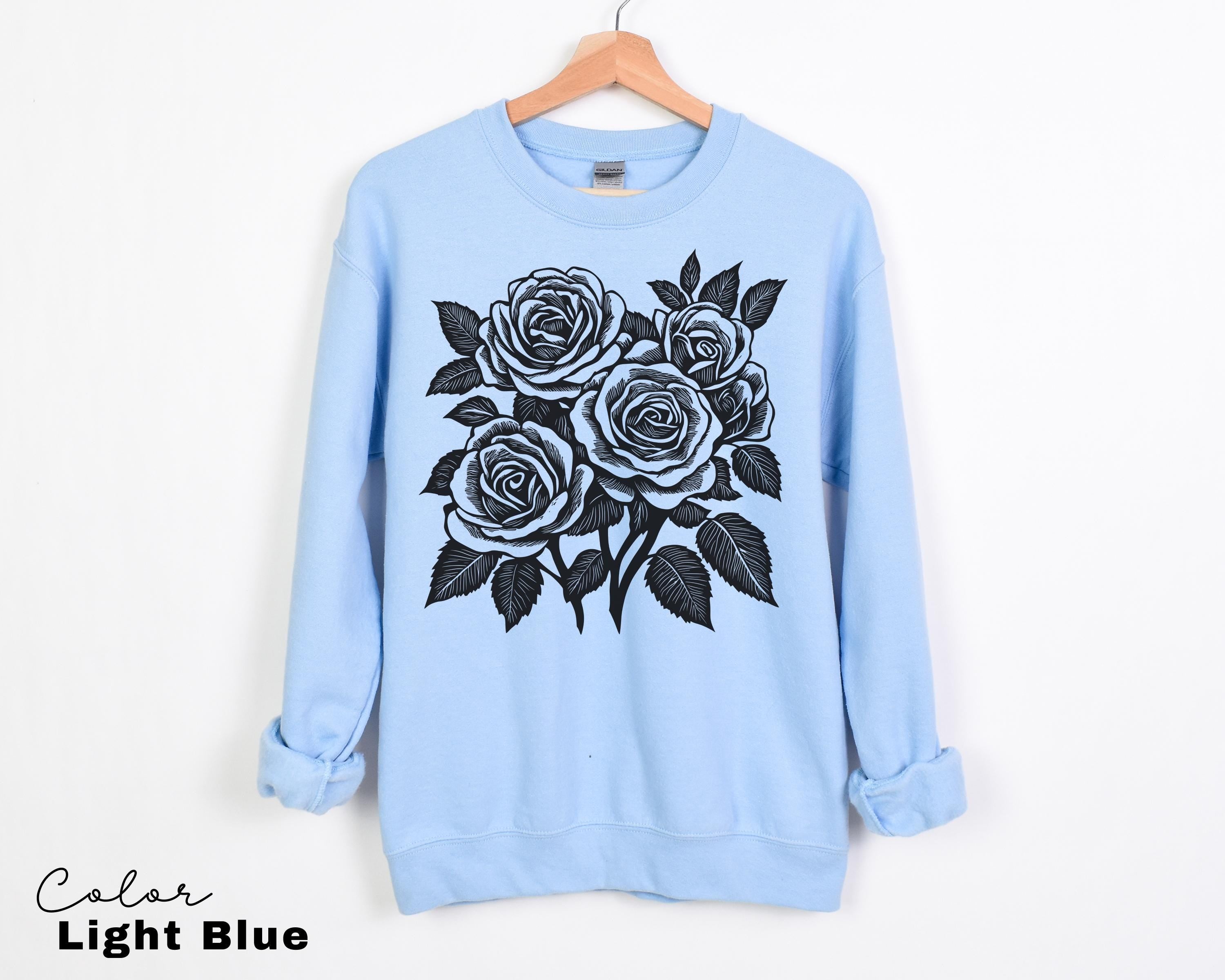 Vintage Pressed Wild Flower Sweatshirt, Retro Rose T-Shirt