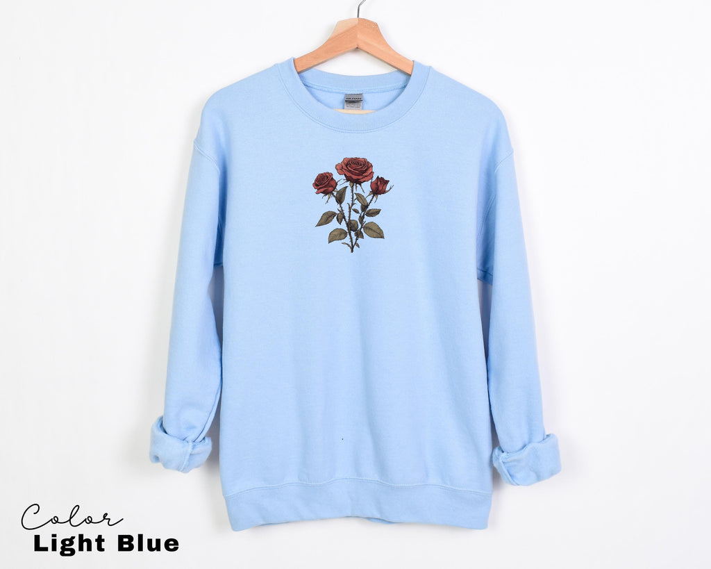 Rose Flower Sweatshirt, Vintage Pressed Rose T-shirt, Cottagecore Boho Botanical Shirt, Dark Academia Flower, Forestcore