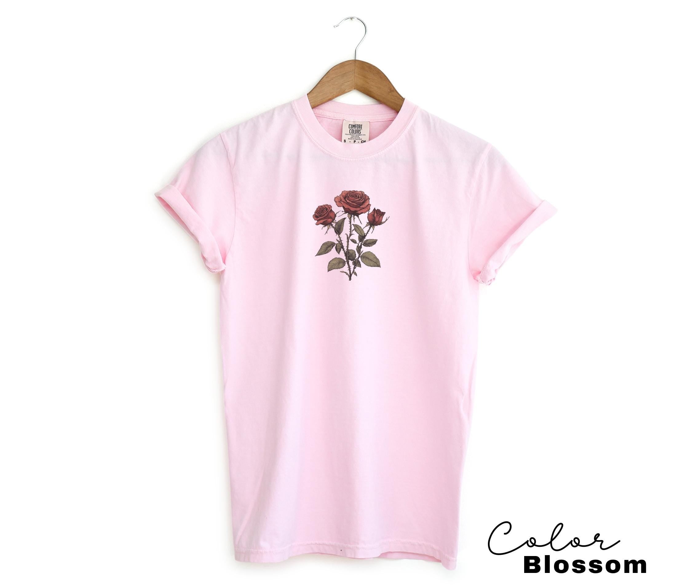 Rose Flower Sweatshirt, Vintage Pressed Rose Botanical Shirt