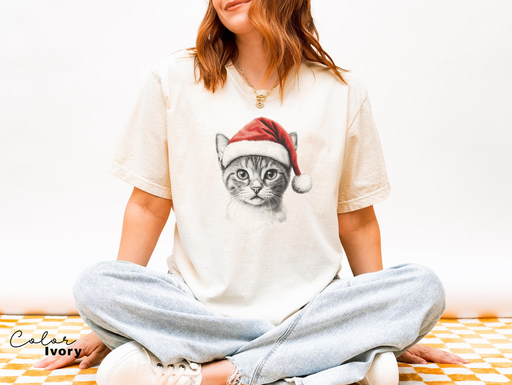 Retro 90's Cat Christmas Shirt, Kitten Christmas Shirt, Retro Christmas Cat Shirt, Winter Tee, Cottagecore, Cat Lover Gift