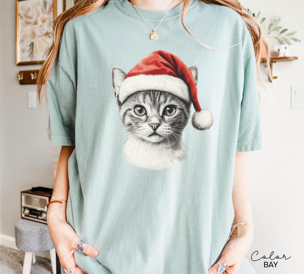 Retro 90's Cat Christmas Shirt, Kitten Christmas Shirt, Retro Christmas Cat Shirt, Winter Tee, Cottagecore, Cat Lover Gift