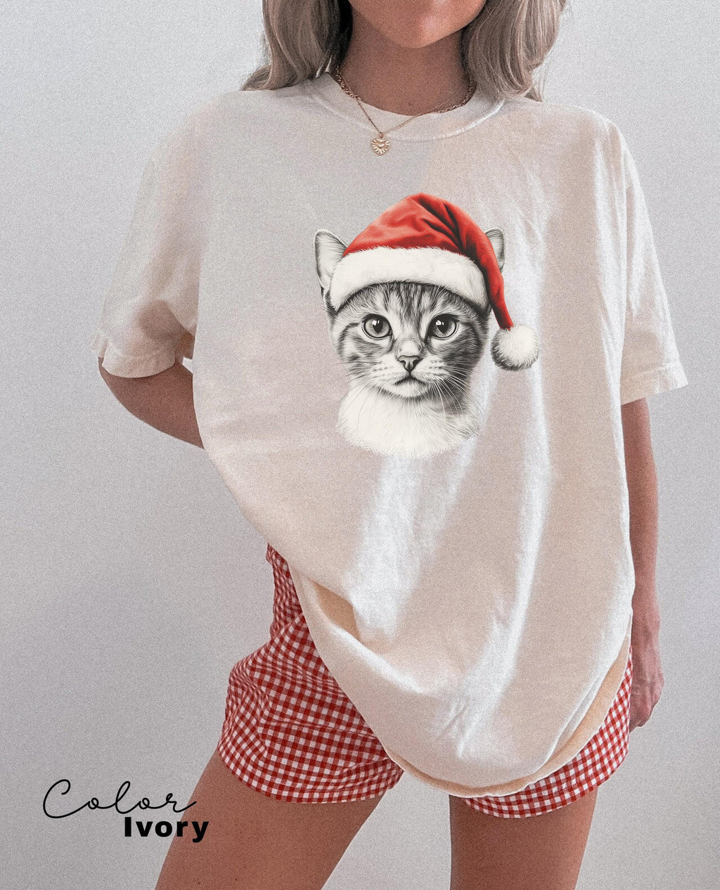 Retro 90's Cat Christmas Shirt, Kitten Christmas Shirt, Retro Christmas Cat Shirt, Winter Tee, Cottagecore, Cat Lover Gift