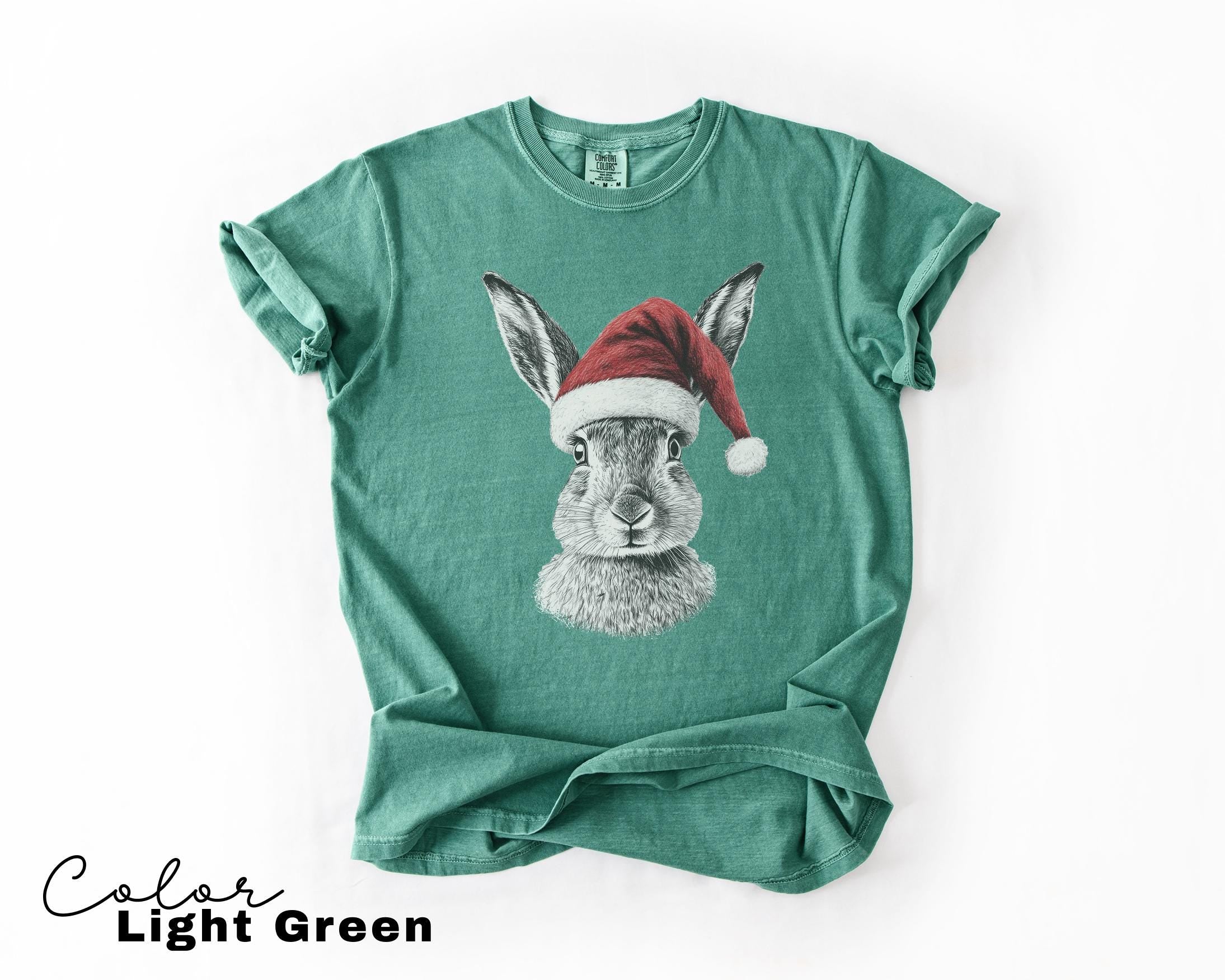 Retro 90's Animal Christmas Shirt, Rabbit Hare Shirt, Retro Nature Camping Shirt, Winter Nature Tee, Cottagecore, Woodland Animal