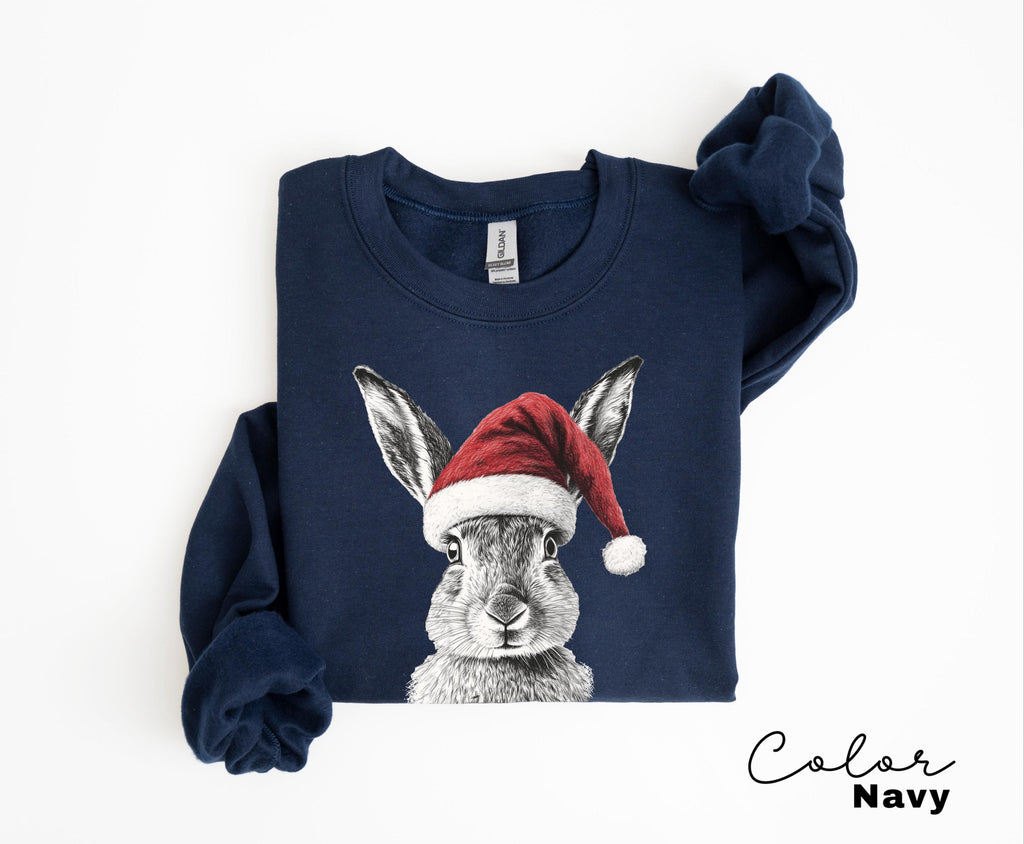 Retro 90's Animal Christmas Sweatshirt, Rabbit Hare Sweatshirt, Retro Nature Camping Crewne, Winter Nature Tee, Cottagecore, Woodland Animal