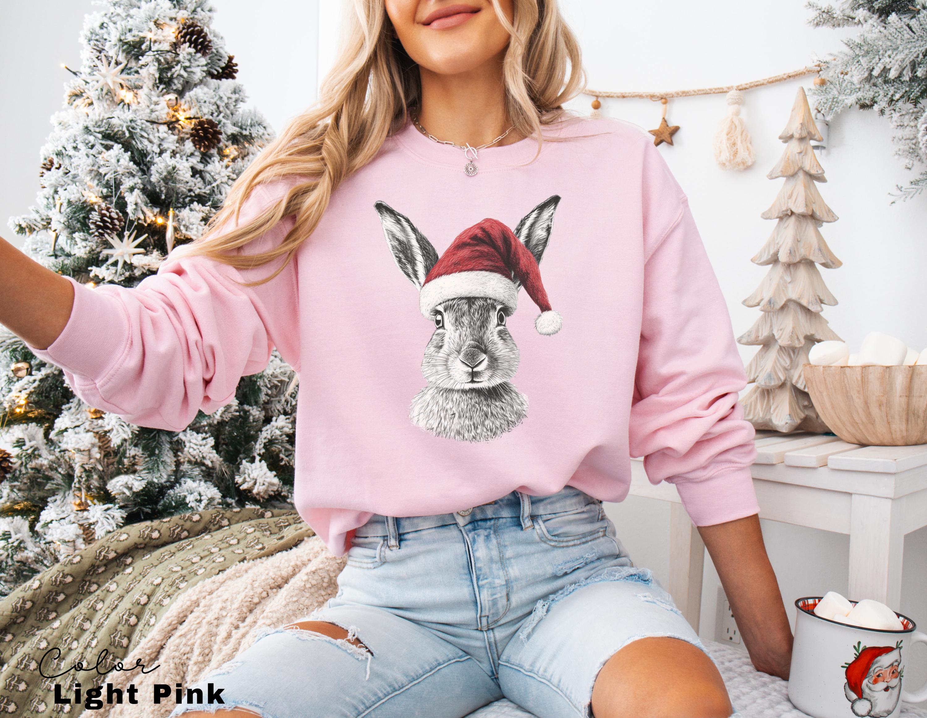 Retro 90's Animal Christmas Sweatshirt, Rabbit Hare Sweatshirt, Retro Nature Camping Crewne, Winter Nature Tee, Cottagecore, Woodland Animal